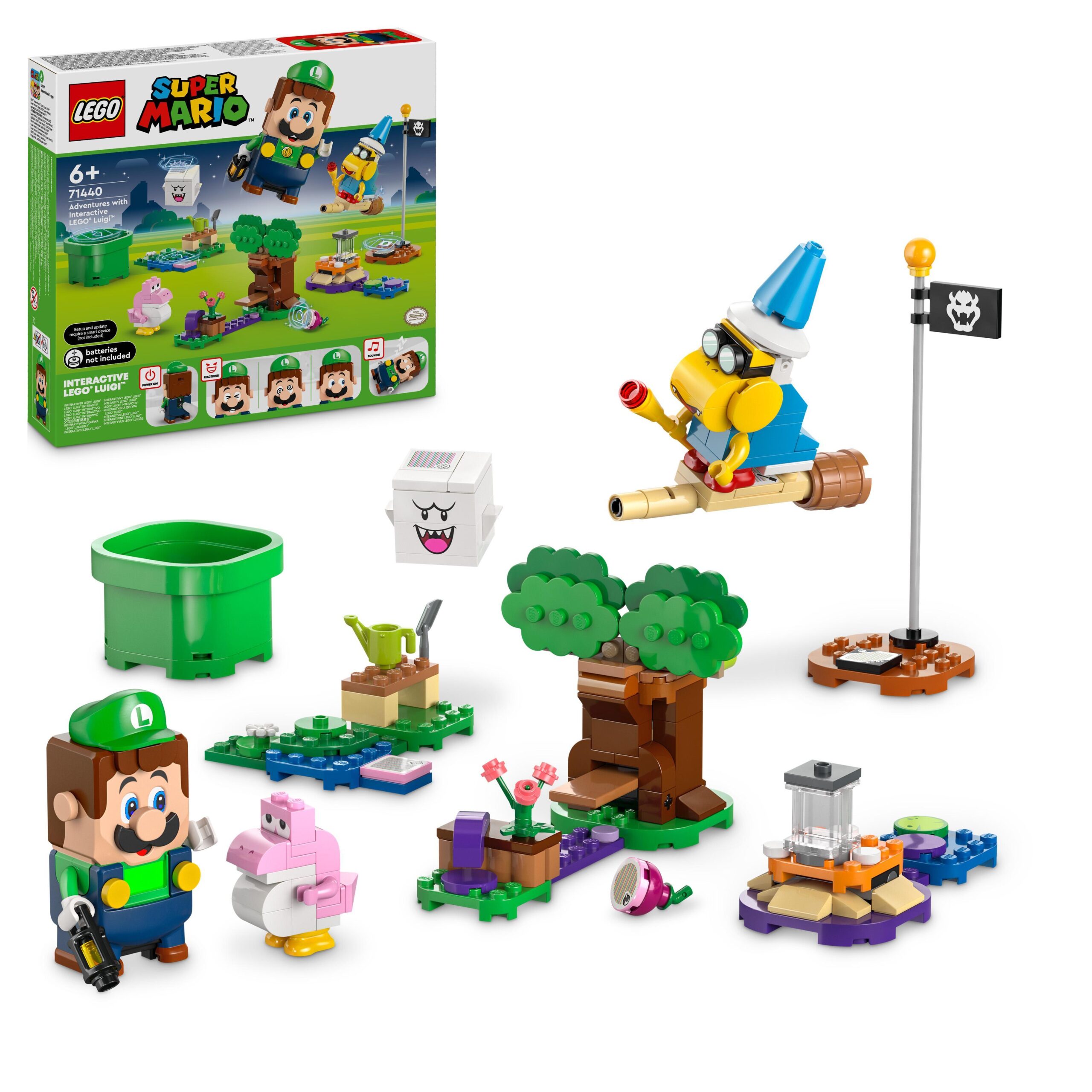 Lego super mario 71440 avventure di lego luigi interattivo, giocattolo con 4 personaggi nintendo da collezione per bambini 6+