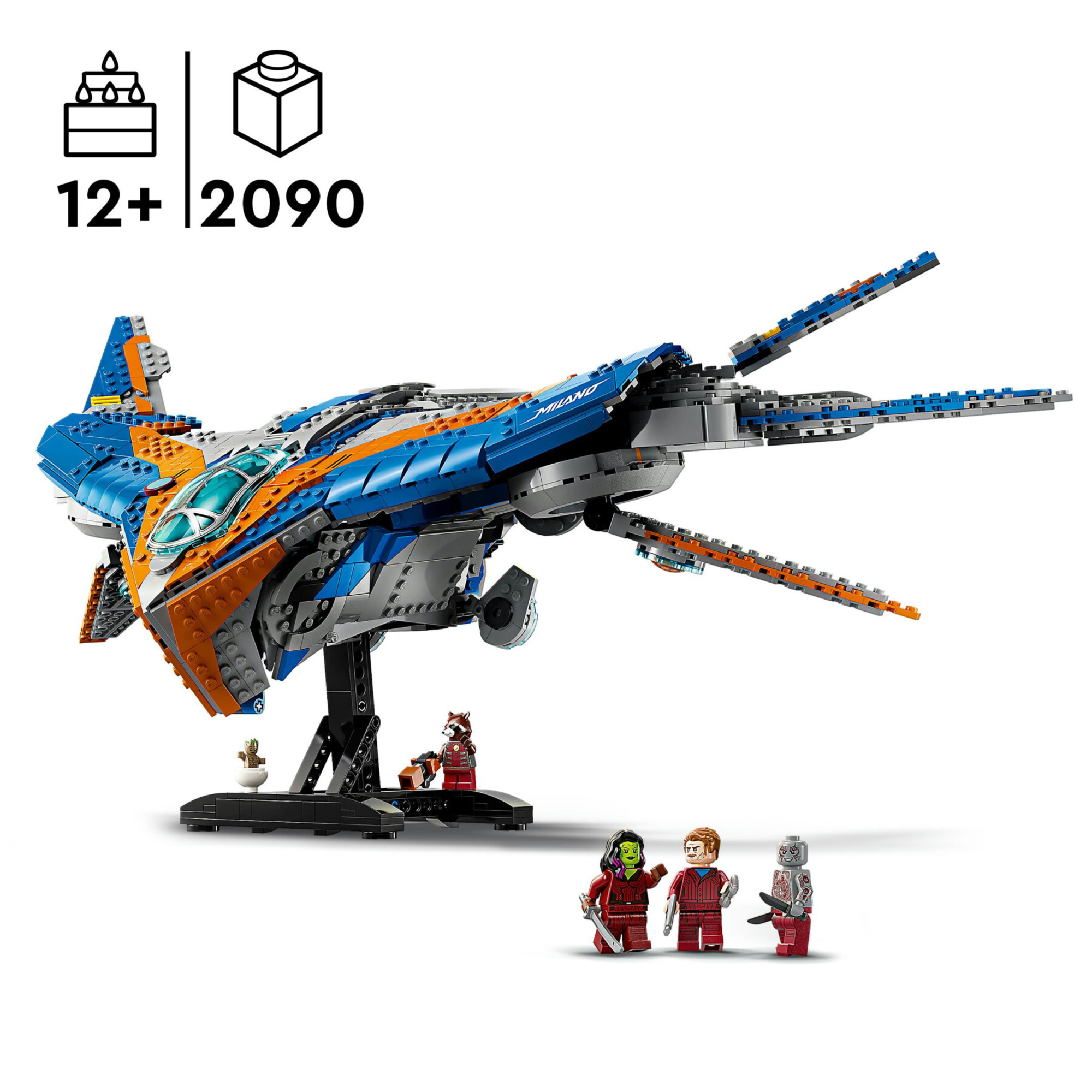 Lego marvel 76286 guardiani della galassia: milano, astronave giocattolo con 4 supereroi, regalo per bambini 12+ da collezione - Lego