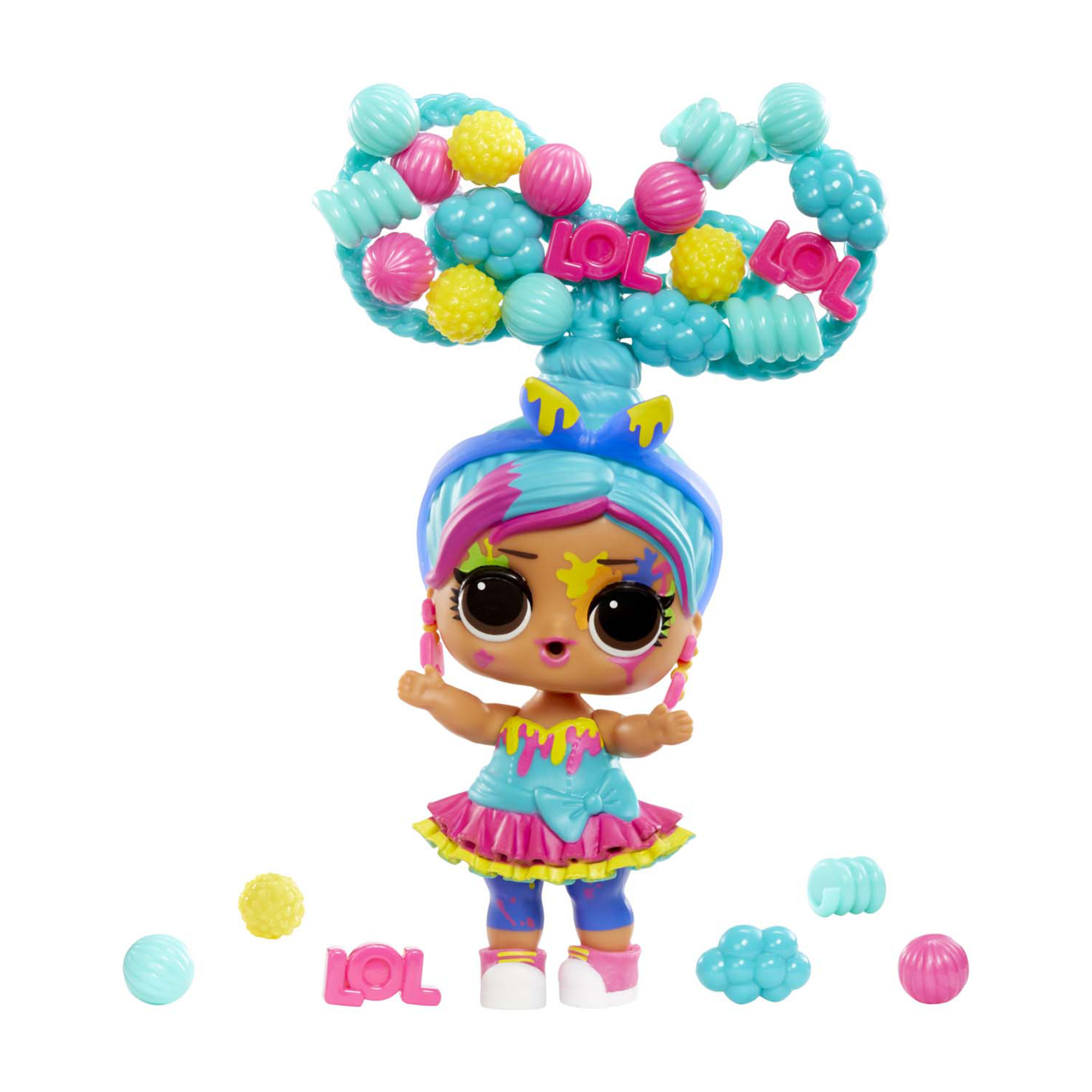 Lol surprise hair beads tots con oltre 60 perline per capelli, bambola da collezione, acconciature fai da te, bambola con perline per capelli - LOL