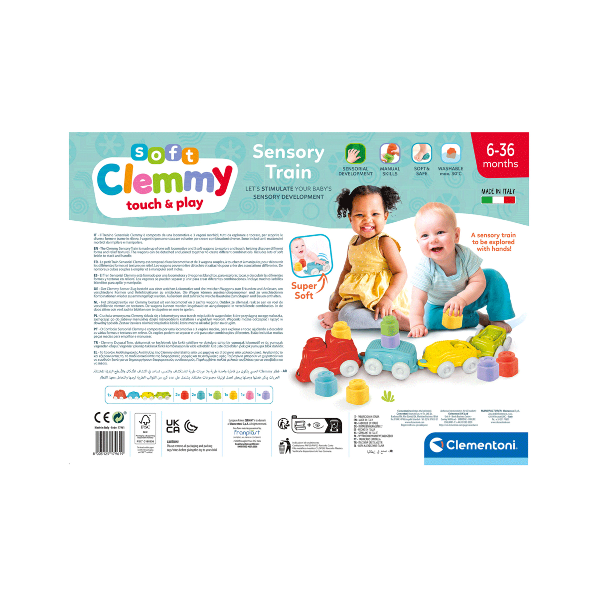 Baby clementoni - touch, play sensory train try me - CLEMMY