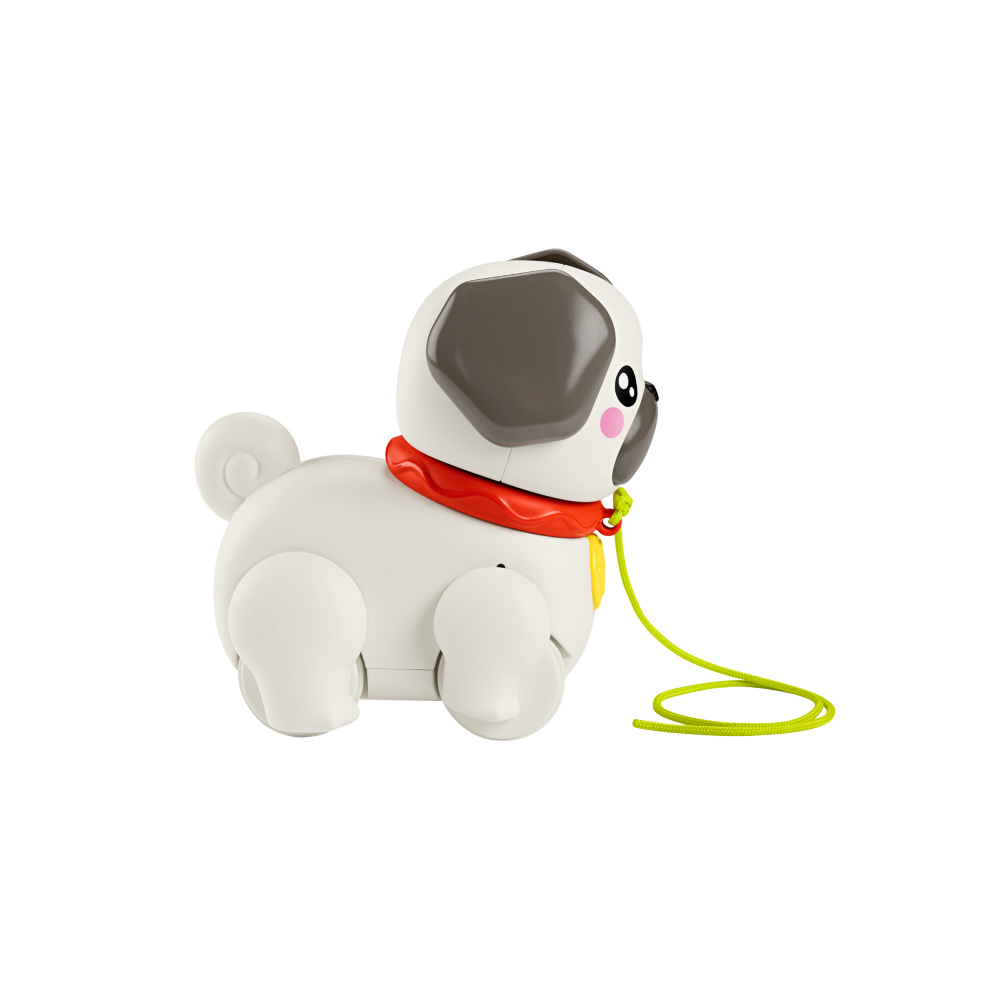 Fisher-price pets - carlino cammina con me, cucciolo trainabile con guinzaglio e suoni, incoraggia a camminare e abbaia con il movimento - 