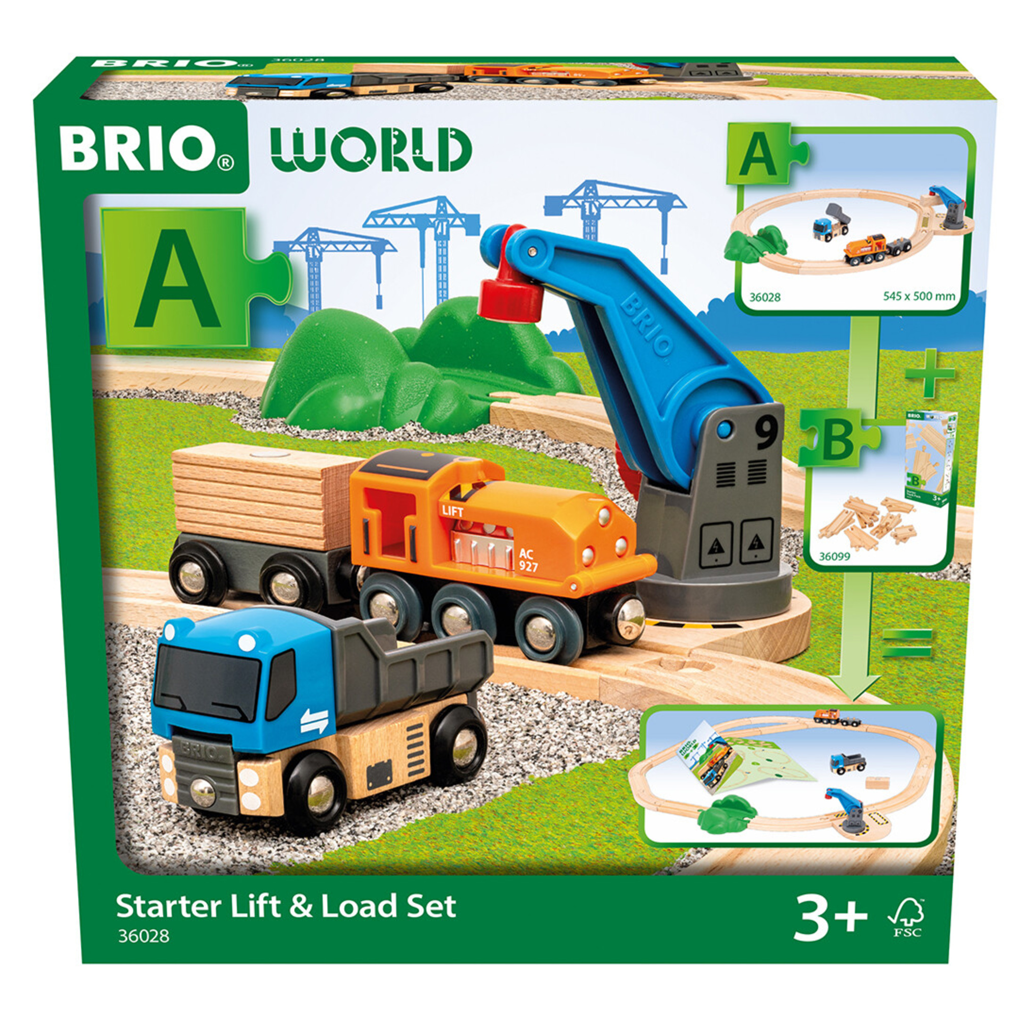 Brio world – starter set 36028 solleva & carica | set di trenini giocattolo per bambini dai 3 anni in su - BRIO