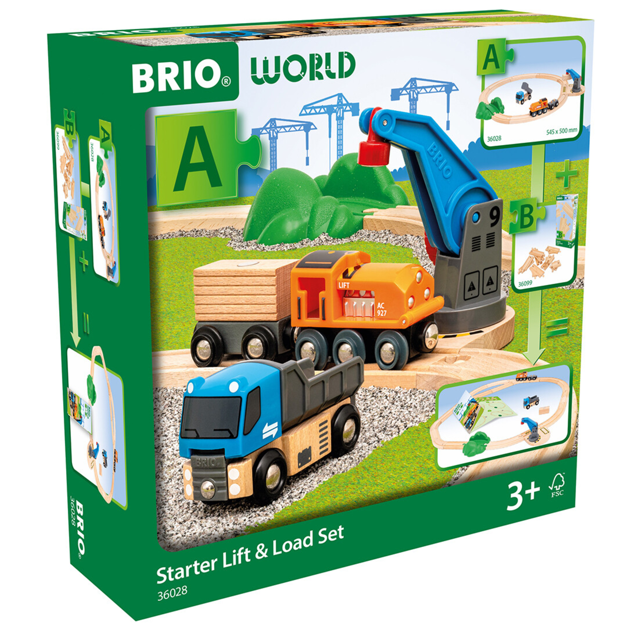 Brio world – starter set 36028 solleva & carica | set di trenini giocattolo per bambini dai 3 anni in su - BRIO