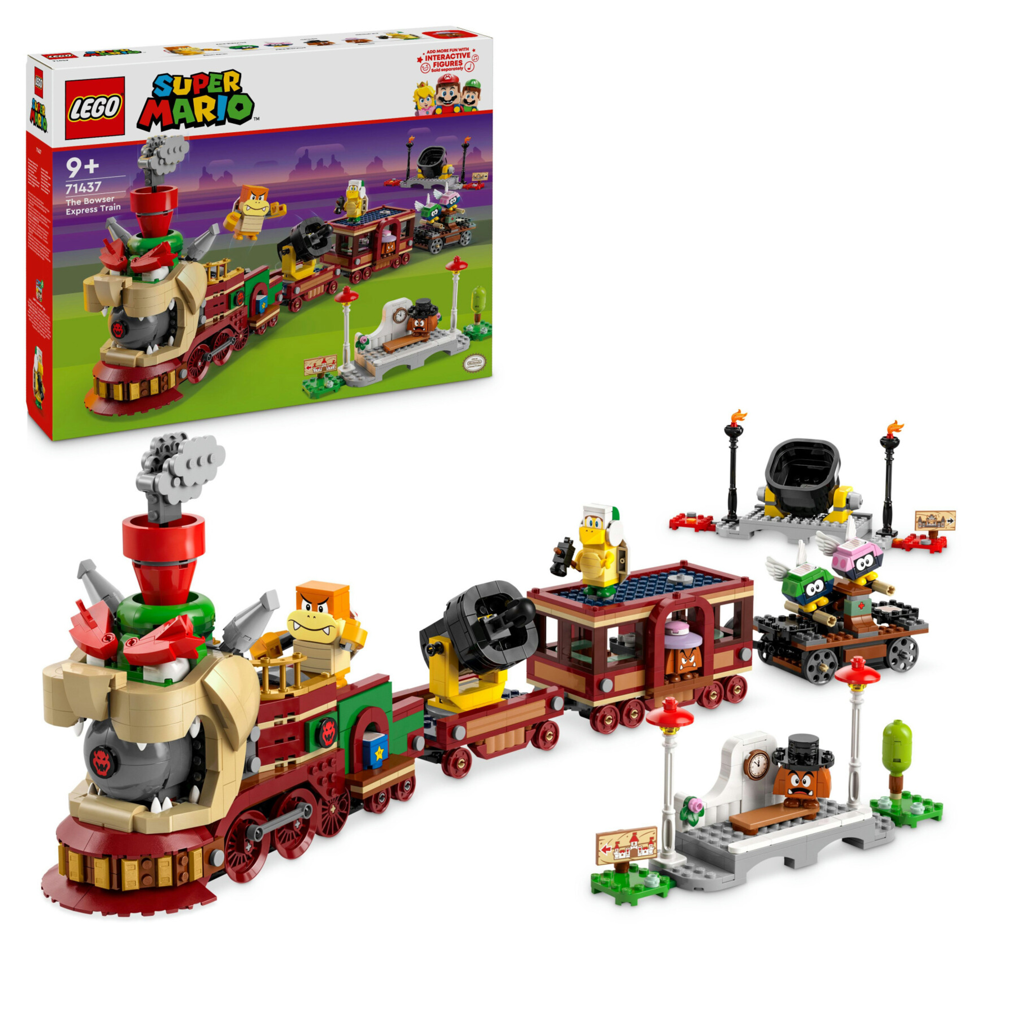 Lego super mario 71437 bowser express, treno giocattolo da costruire con 6 personaggi nintendo, giochi bambini 9+ da collezione - LEGO® Super Mario™