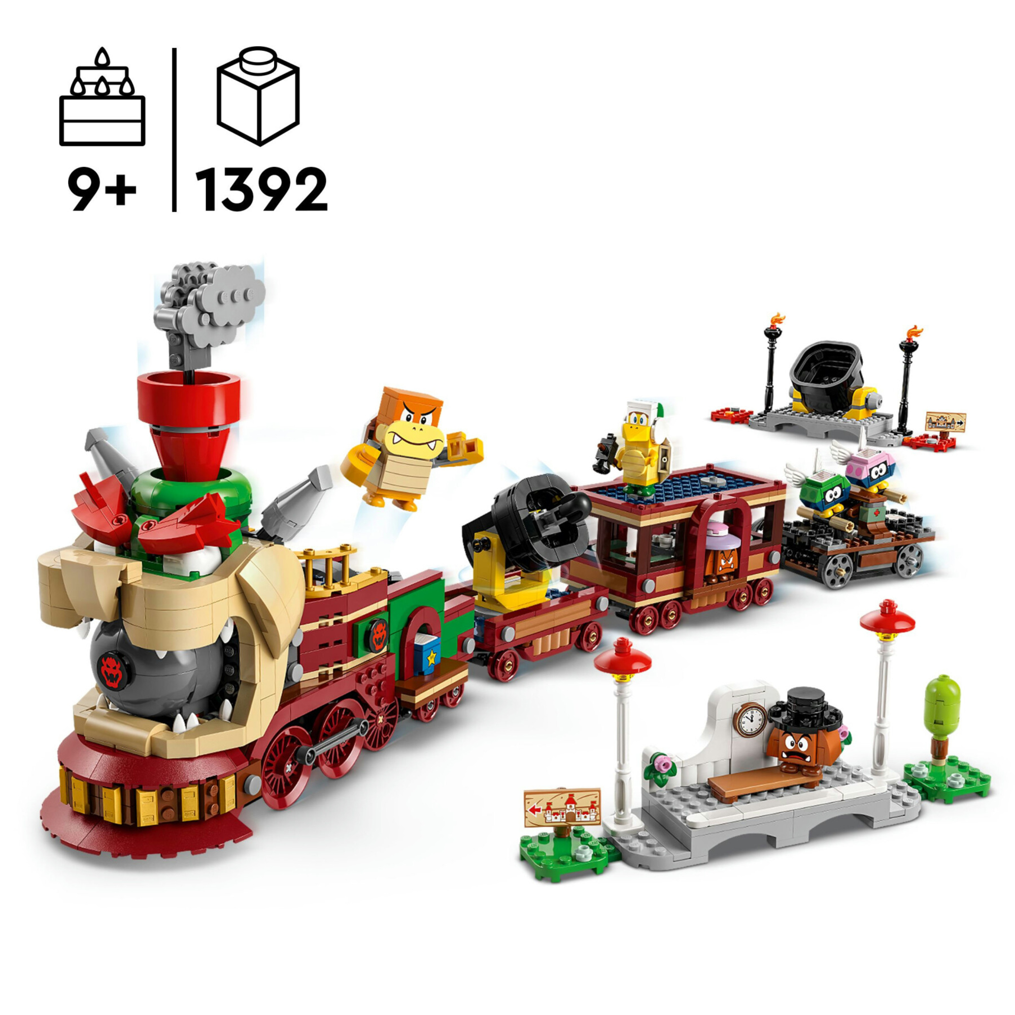 Lego super mario 71437 bowser express, treno giocattolo da costruire con 6 personaggi nintendo, giochi bambini 9+ da collezione - LEGO® Super Mario™