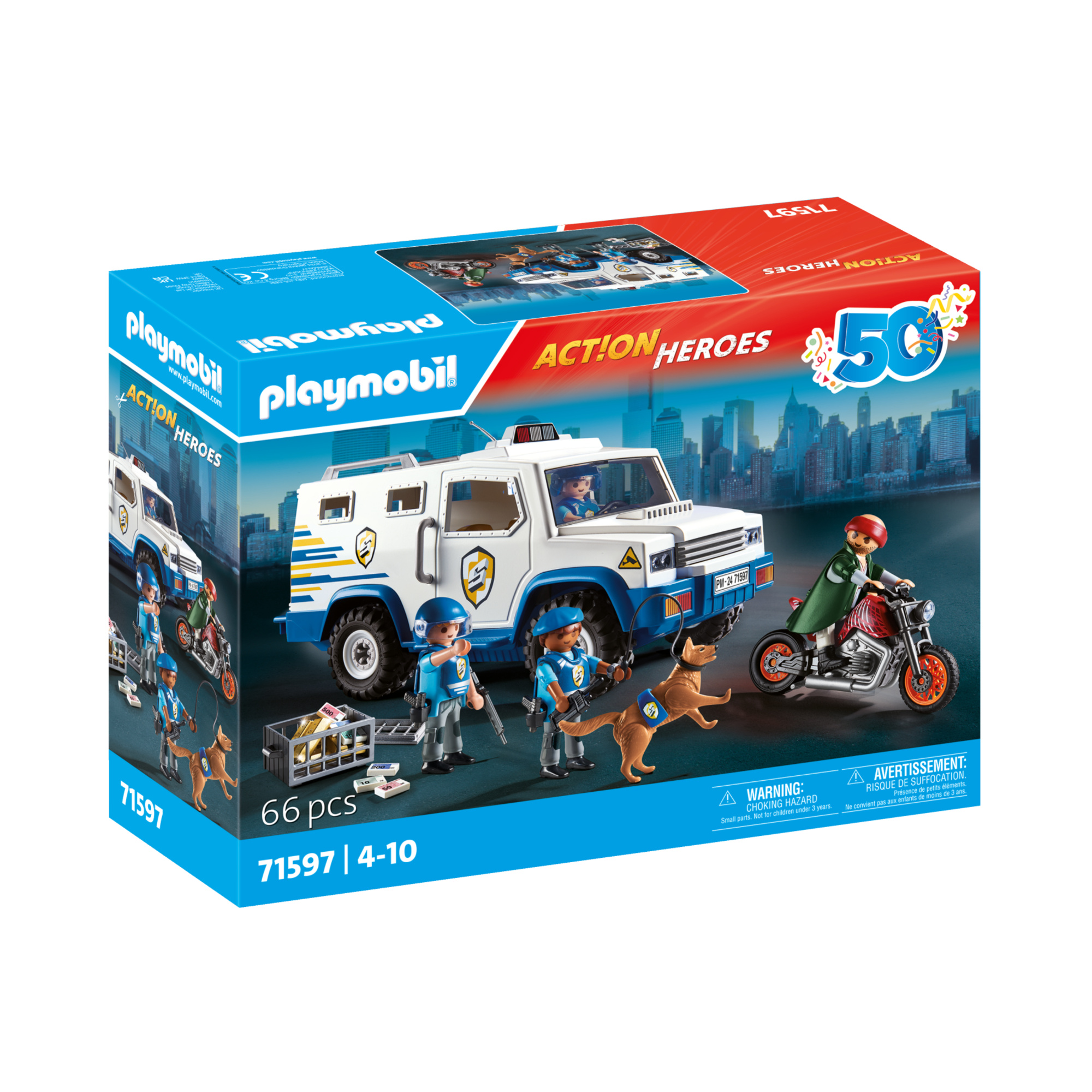 Playmobil anniversary 71597 furgone portavalori - giocattolo per bambini di 4 anni - Playmobil