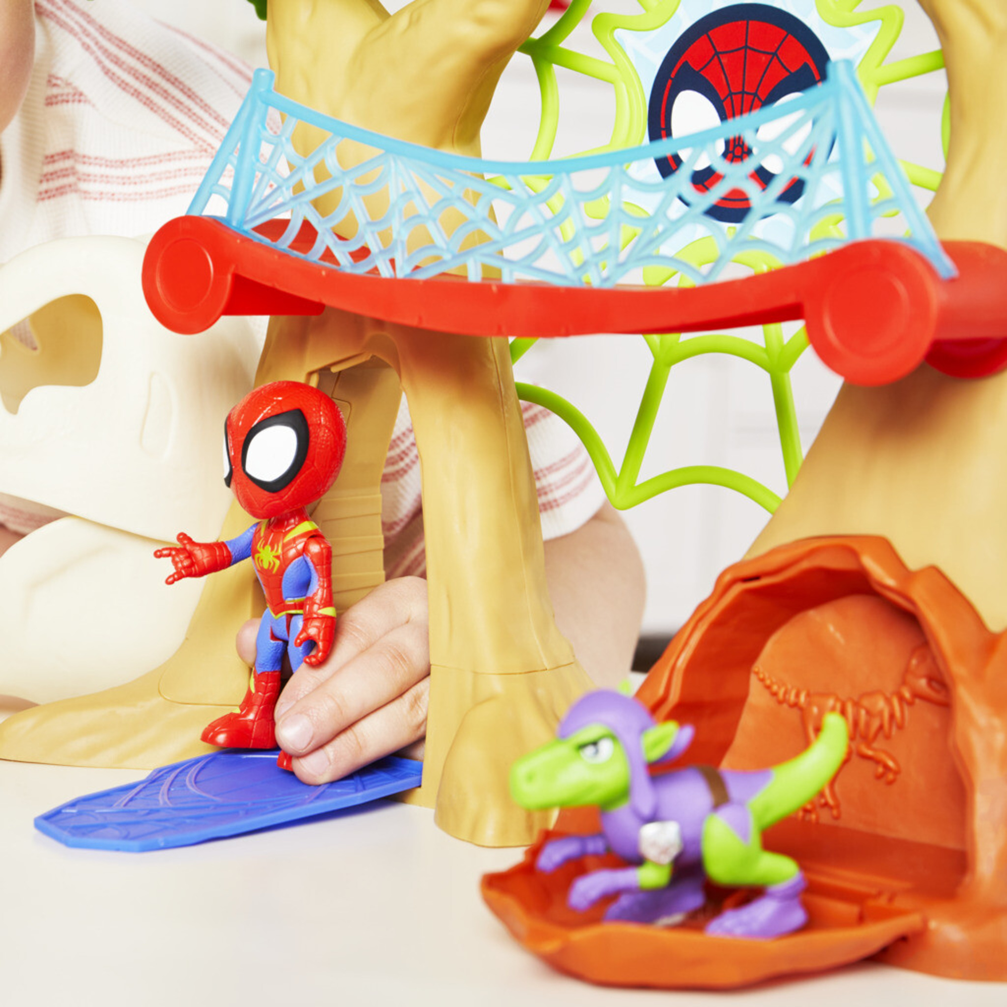 Hasbro marvel spidey e i suoi fantastici amici, la casa sull'albero di spidey, playset con action figure dino-webs - SPIDEY