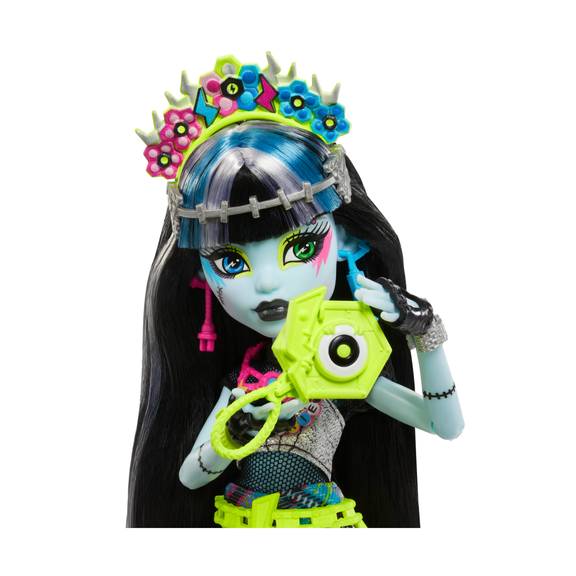 Monster high - frankie stein monster fest, bambola con outfit glamour e accessori a tema festival musicale inclusi - Monster High