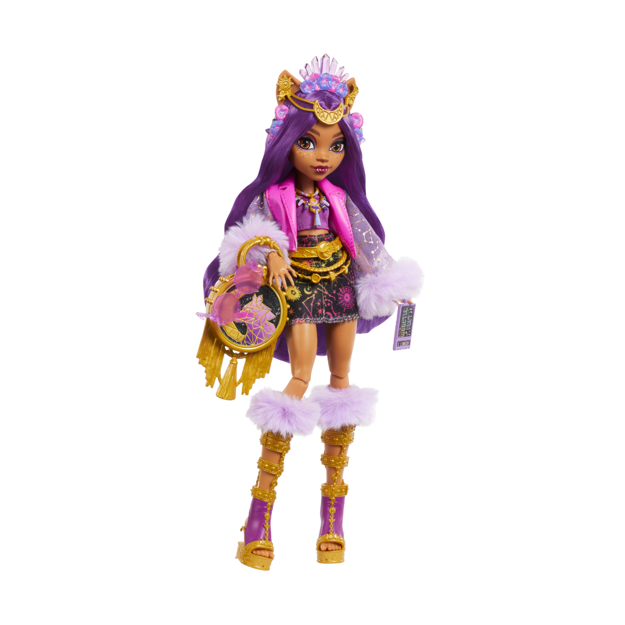 Monster high - clawdeen wolf monster fest, bambola con outfit glamour e accessori a tema festival musicale inclusi - Monster High