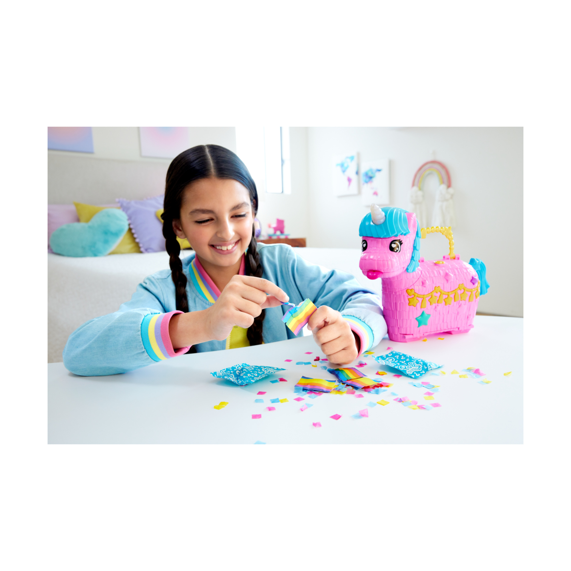 Polly pocket - festa unicorno, playset con 2 mini bambole e cuccioli, 25+ accessori inclusi - Polly Pocket