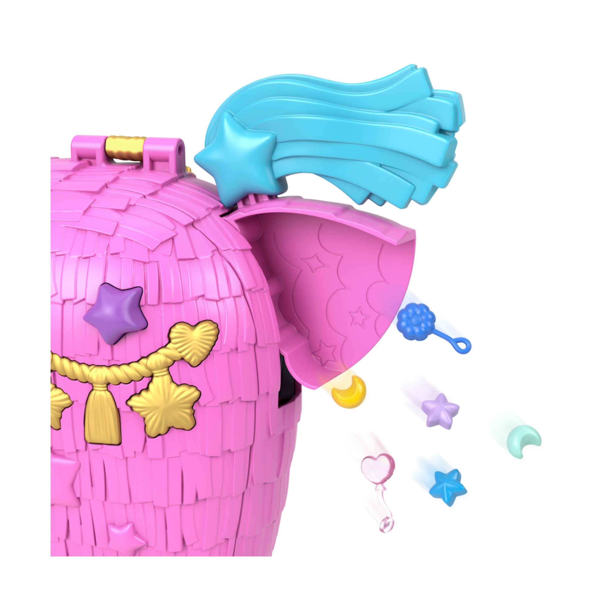 Polly pocket - festa unicorno, playset con 2 mini bambole e cuccioli, 25+ accessori inclusi - Polly Pocket