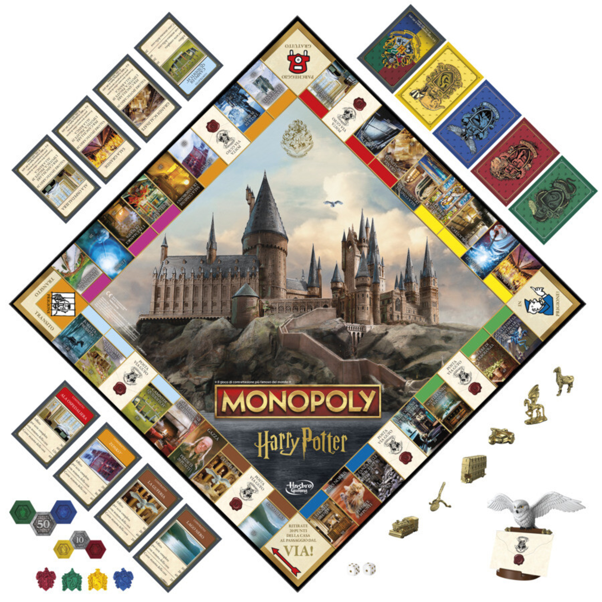 Monopoly - harry potter, gioco da tavolo ispirato ai libri e film di harry potter - MONOPOLY