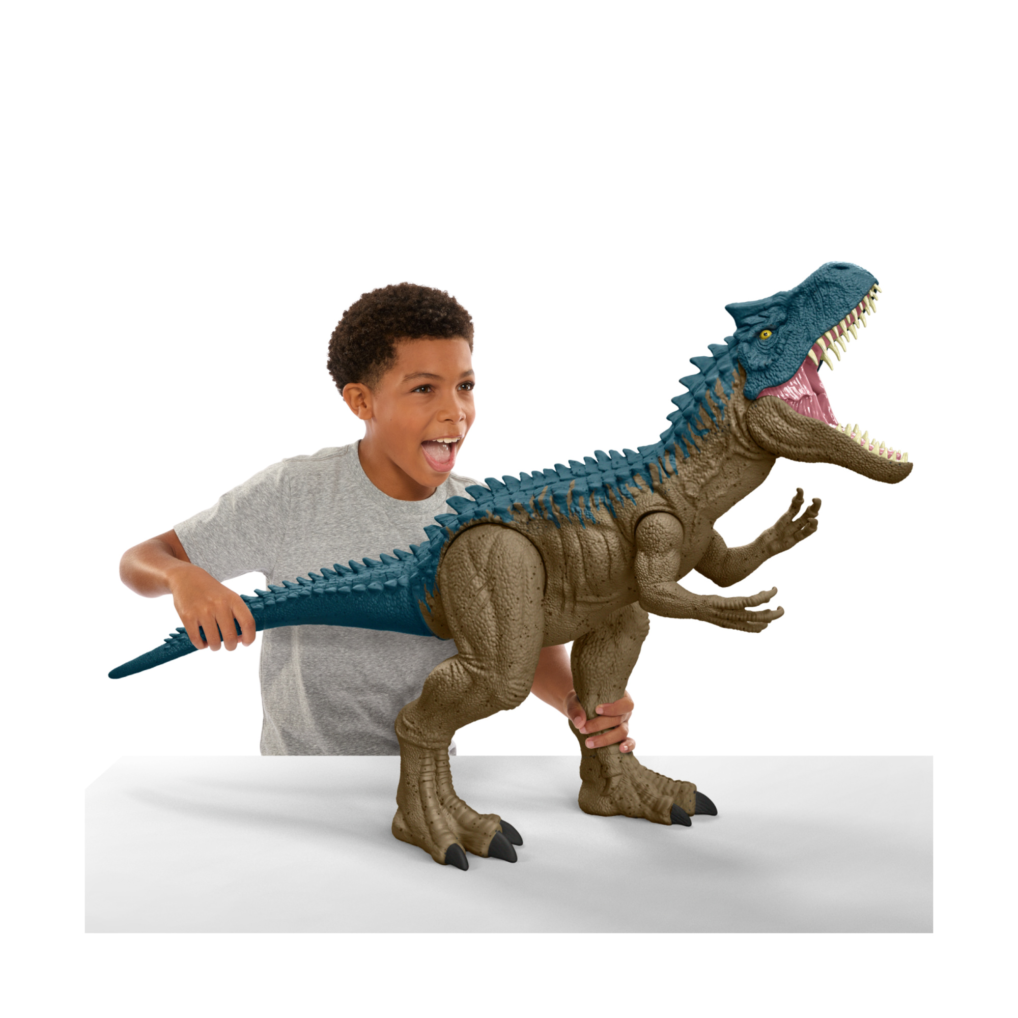 Jurassic world - allosauro super colossale, dinosauro xl con dorso acuminato - Jurassic World