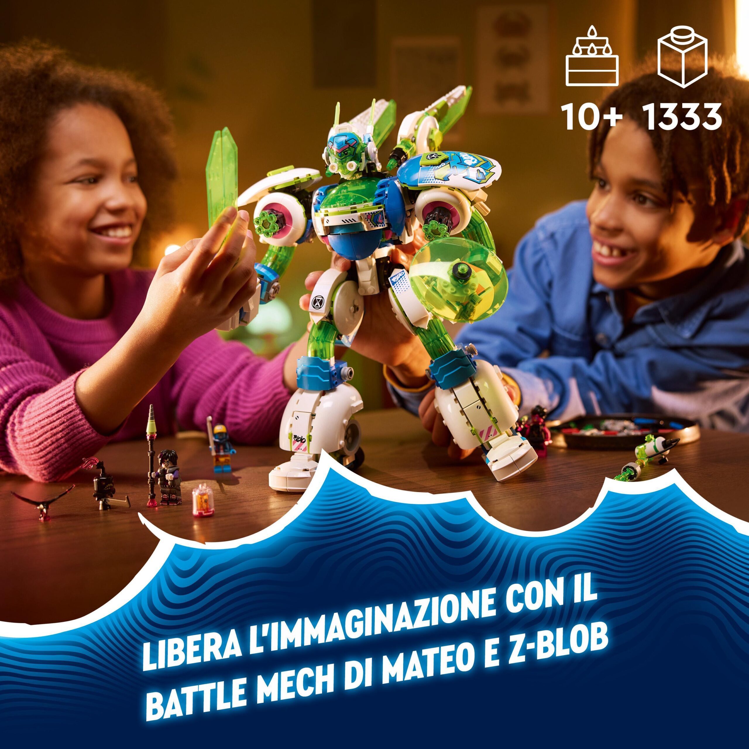 Lego dreamzzz 71485 battle mech di mateo e z-blob, astronave trasformabile in 3 diversi robot giocattolo, giochi bambini 10+ - LEGO DREAMZZZ