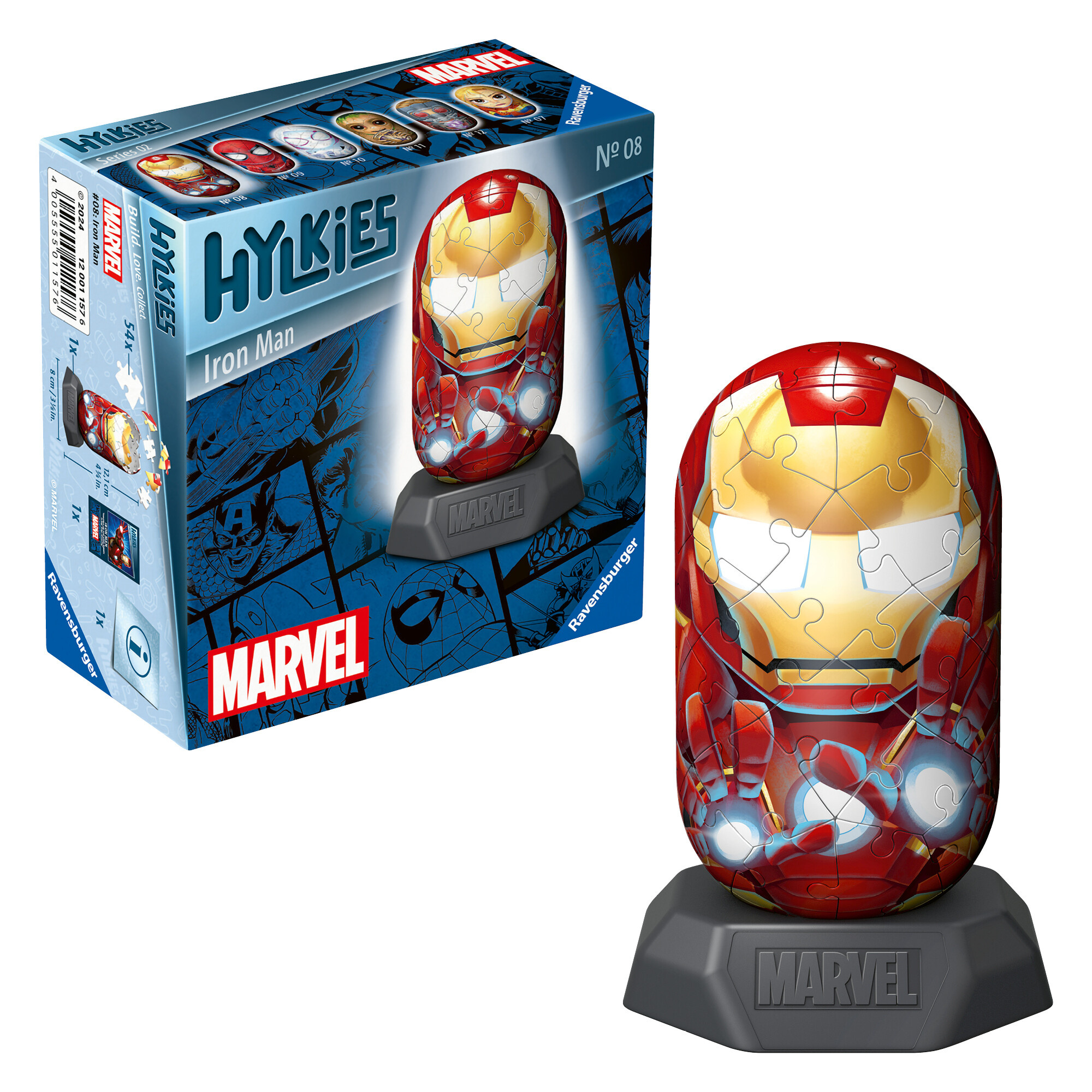 Ravensburger - hylkies marvel, iron man, personaggi collezionabili, 54 pezzi - RAVENSBURGER 3D PUZZLE