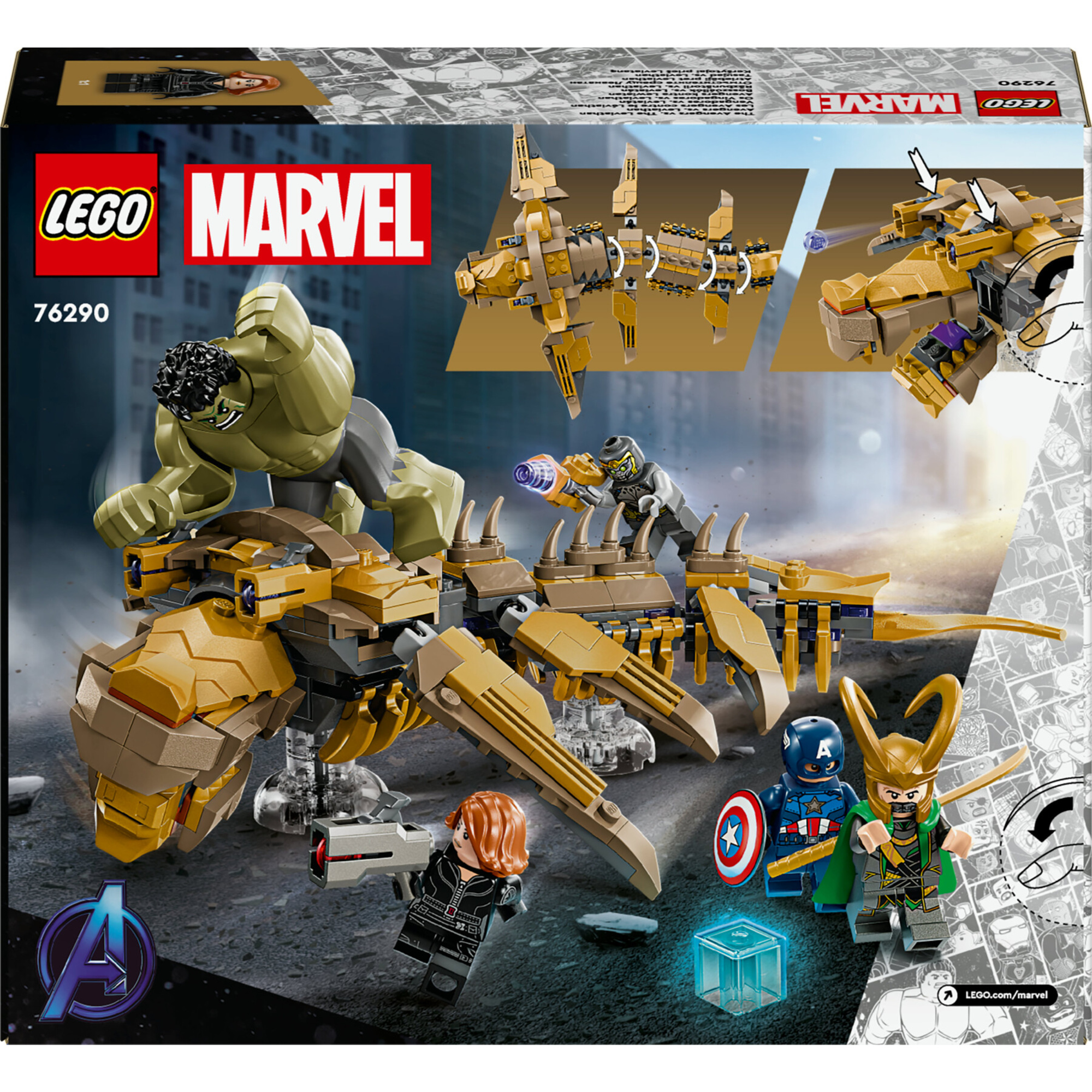 Lego marvel 76290 avengers vs. leviathan, figura giocattolo costruibile con minifigure di supereroi, giochi per bambini 7+ - Lego