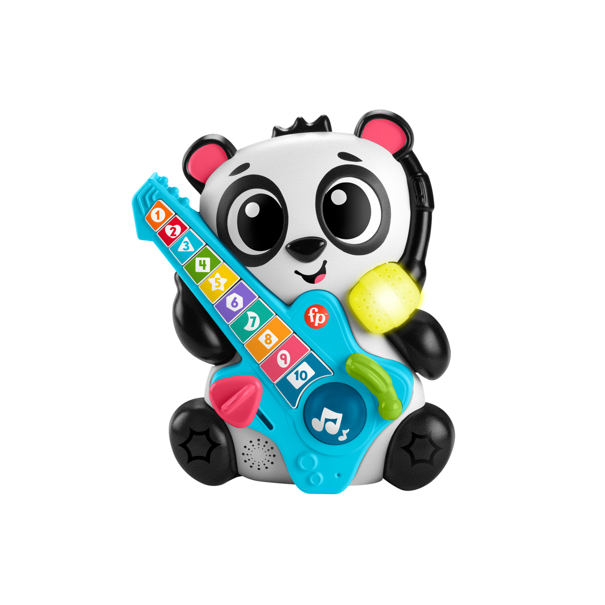 Fisher- price animal band - gina la pandina impariamo a contare, panda interattivo per l'apprendimento con 10 tasti e 70 canzoni - 