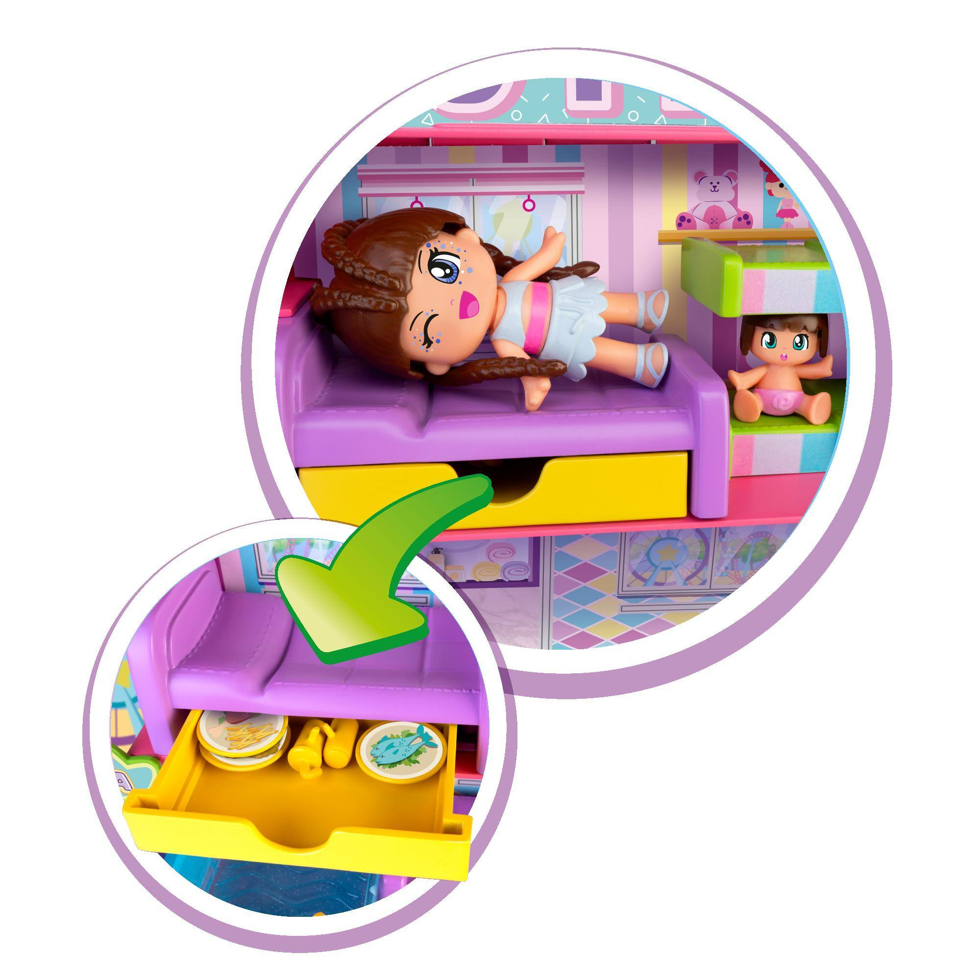 Pinypon 5 star hotel, play set con 2 personaggi e accessori, per bambine/i dai 4 anni - PINYPON