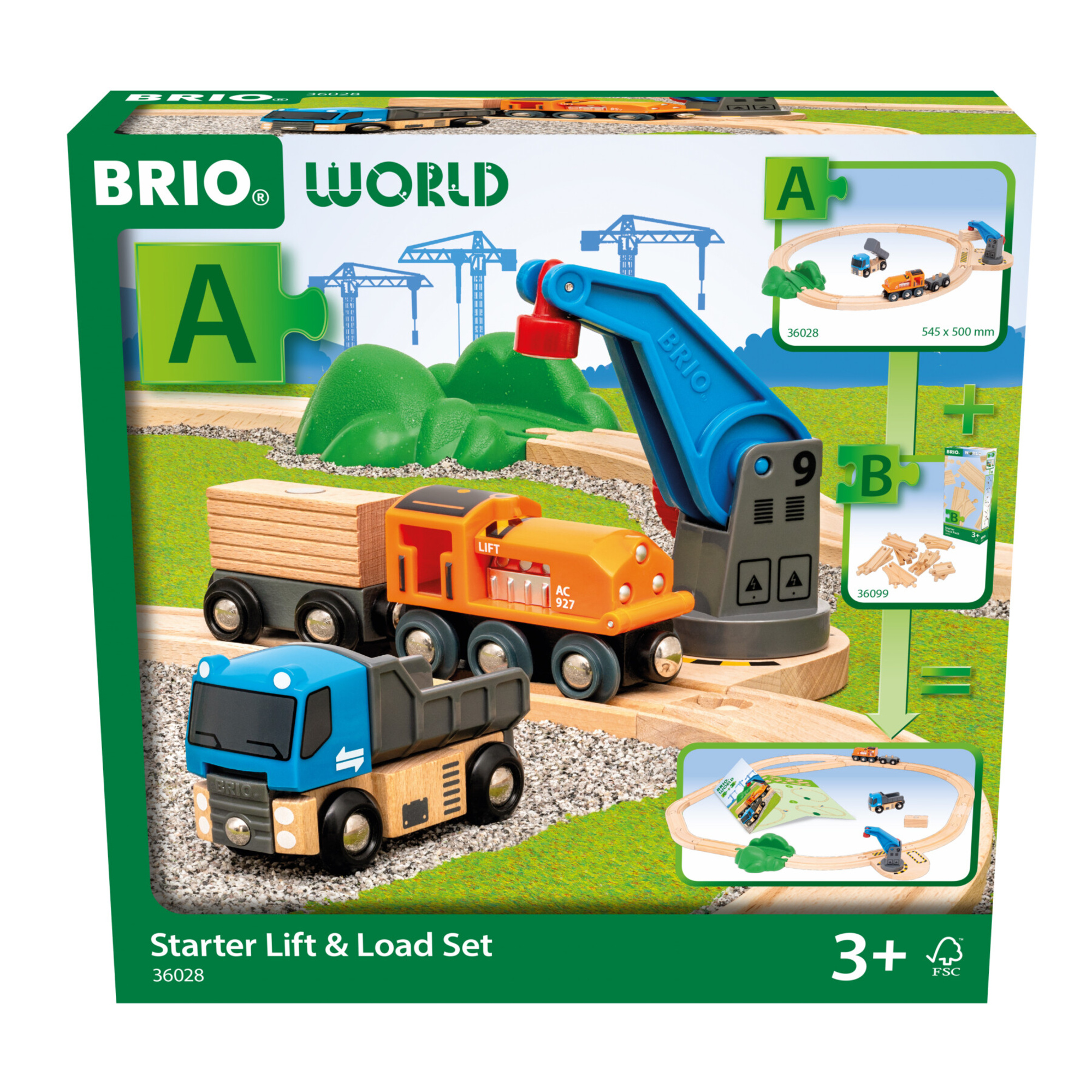 Brio world – starter set 36028 solleva & carica | set di trenini giocattolo per bambini dai 3 anni in su - BRIO