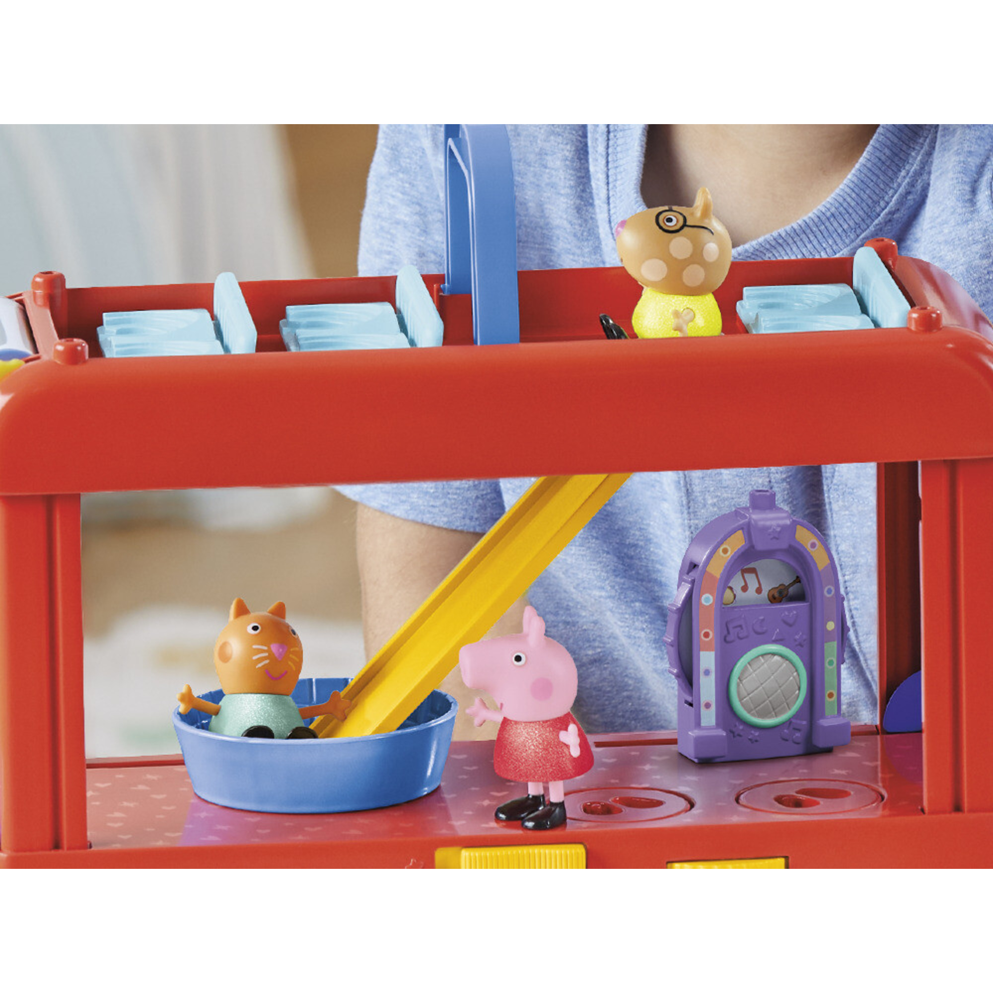 Peppa pig - 2 in 1 party bus, playset con bus di peppa pig 2 in 1 - PEPPA PIG