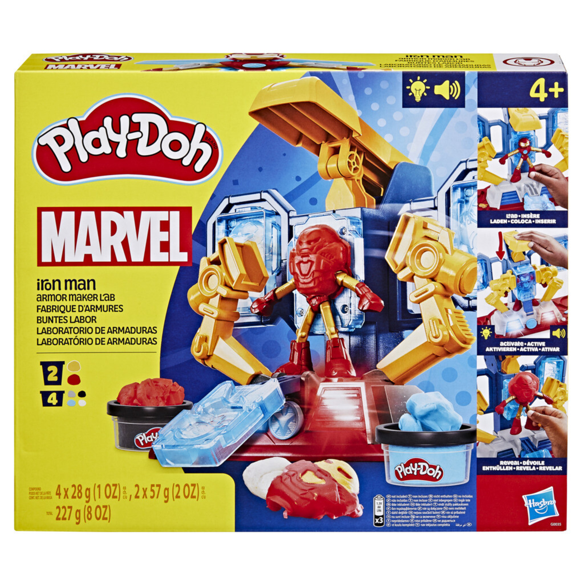 Play-doh marvel - iron man armor maker lab, set da gioco laboratorio delle armature di iron man - PLAY-DOH