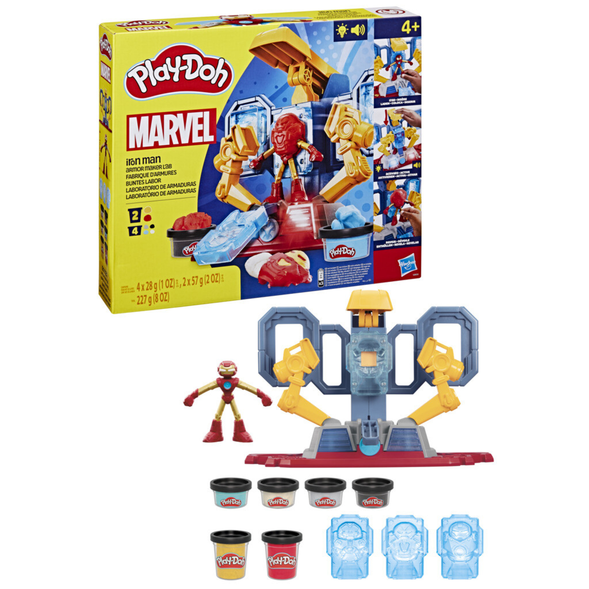 Play-doh marvel - iron man armor maker lab, set da gioco laboratorio delle armature di iron man - PLAY-DOH