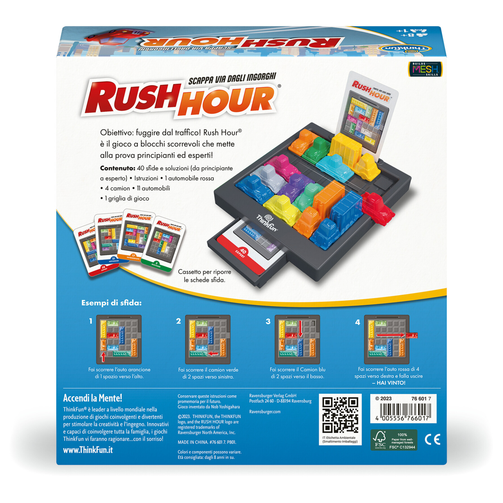 Thinkfun - rush hour scappa dagli ingorghi, gioco di logica per bambini età 8+ anni - RAVENSBURGER