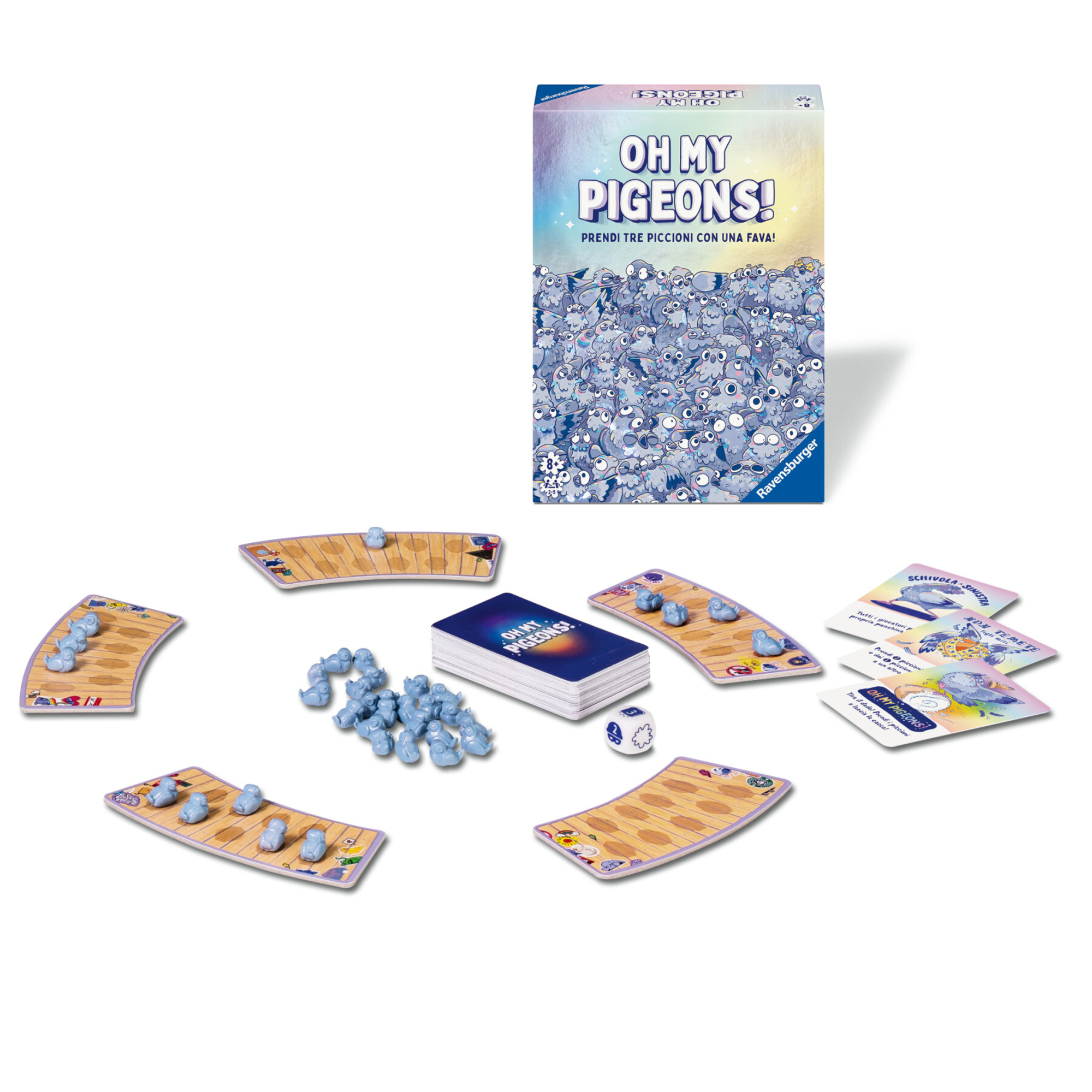 Ravensburger - oh my pigeons!, versione italiana, party game, 2-5 giocatori, 8+ anni - RAVENSBURGER