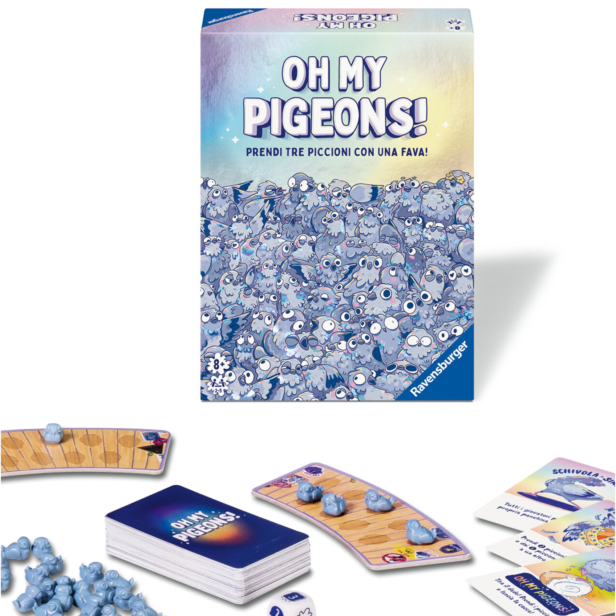 Ravensburger - oh my pigeons!, versione italiana, party game, 2-5 giocatori, 8+ anni - RAVENSBURGER