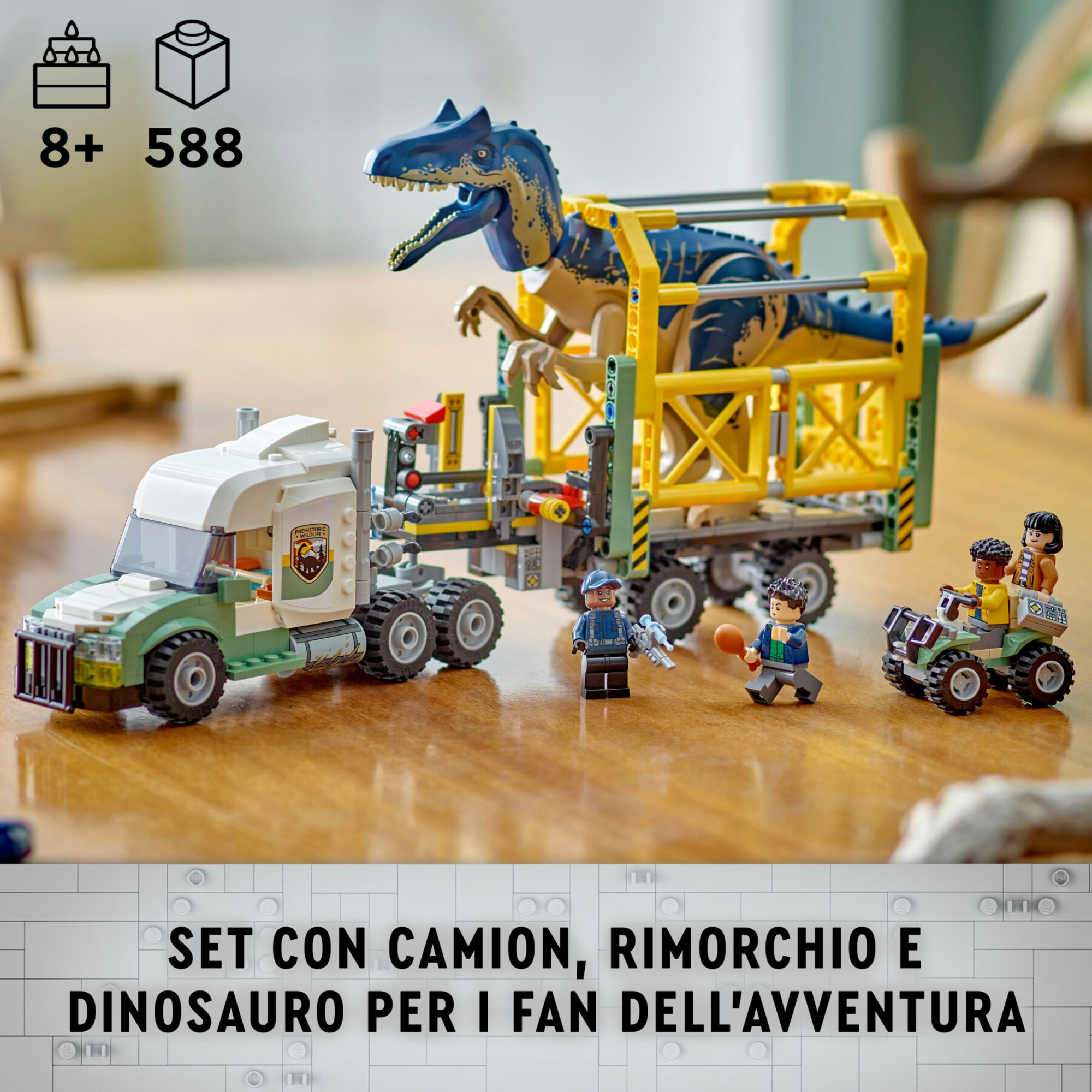 Lego jurassic world 76966 missione dinosauro: camion di trasporto dell’allosauro, giocattolo con veicolo, giochi bambini 8+ - LEGO JURASSIC PARK/W