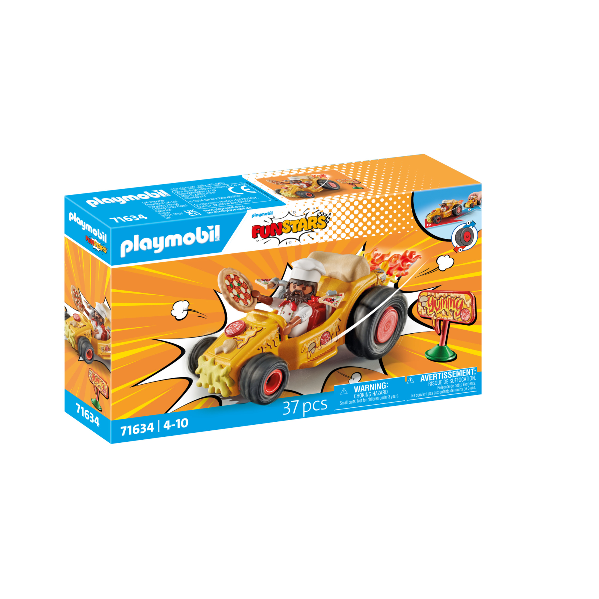 Playmobil funstars 71633 racing pizza giocattolo - per bambini dai 4 anni - Playmobil