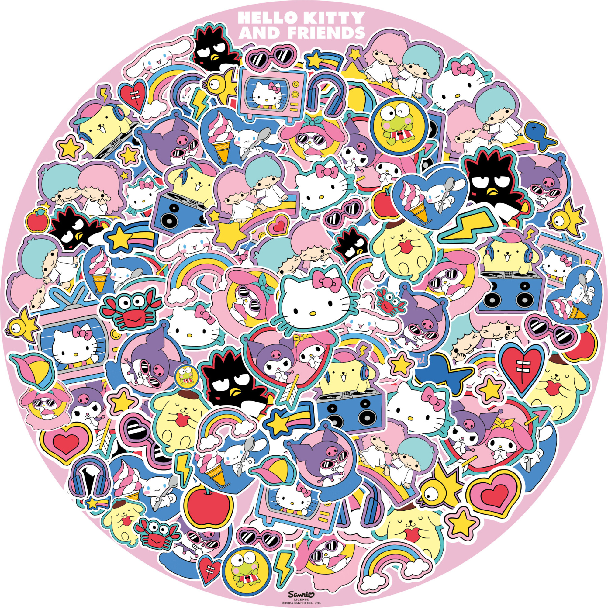 Ravensburger - puzzle rotondo, hello kitty, round puzzle 500 pezzi, puzzle adulti - RAVENSBURGER