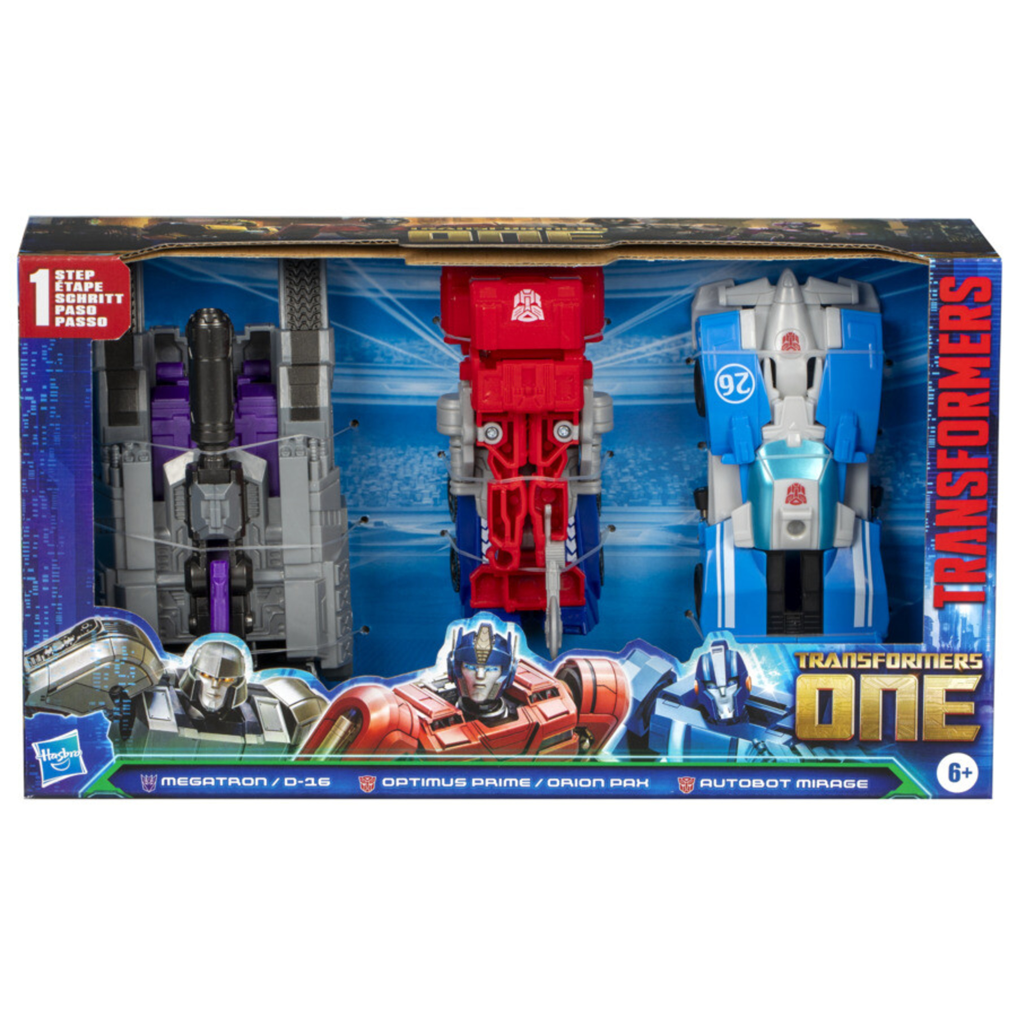 Transformers one, set iacon race 3-pack, con 3 action figure, conversione in 1 passaggio, giocattoli di robot, dai 6 anni in su - Transformers