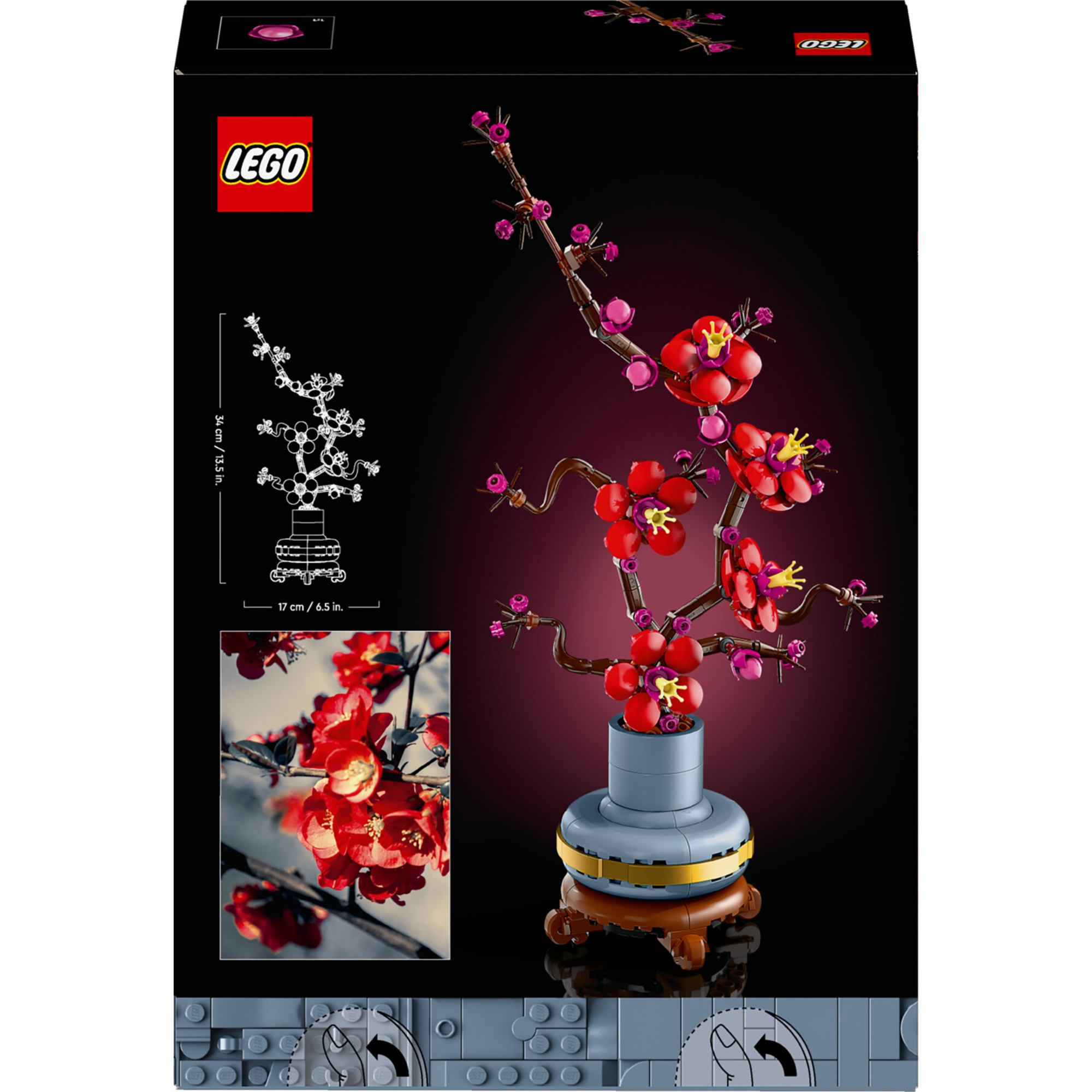 Lego icons 10369 albicocco giapponese, fiore finto artificiale da costruire per adulti, idea regalo per donna, uomo, lei o lui - LEGO ICONS