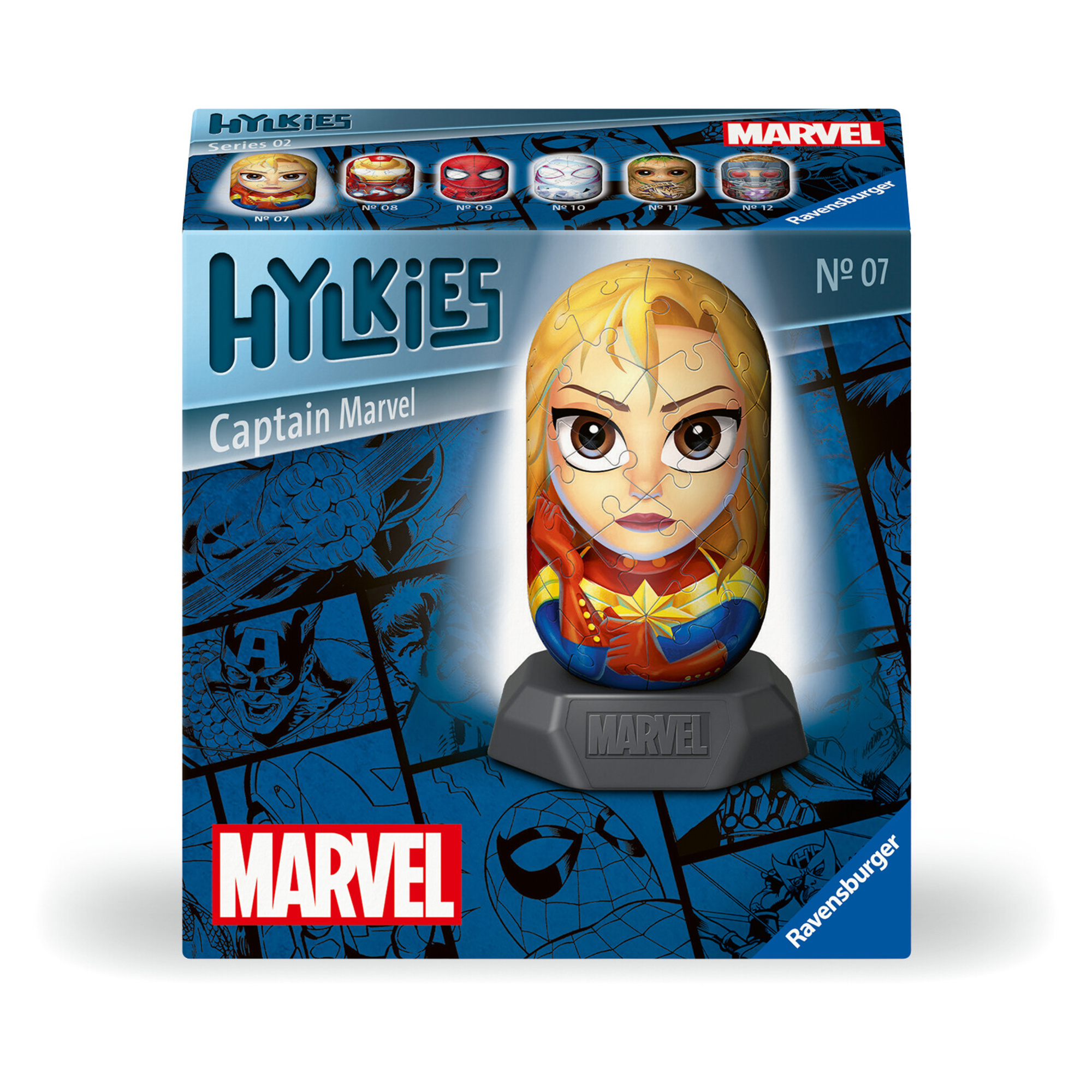 Ravensburger - hylkies marvel, captain marvel, personaggi collezionabili, 54 pezzi - RAVENSBURGER 3D PUZZLE