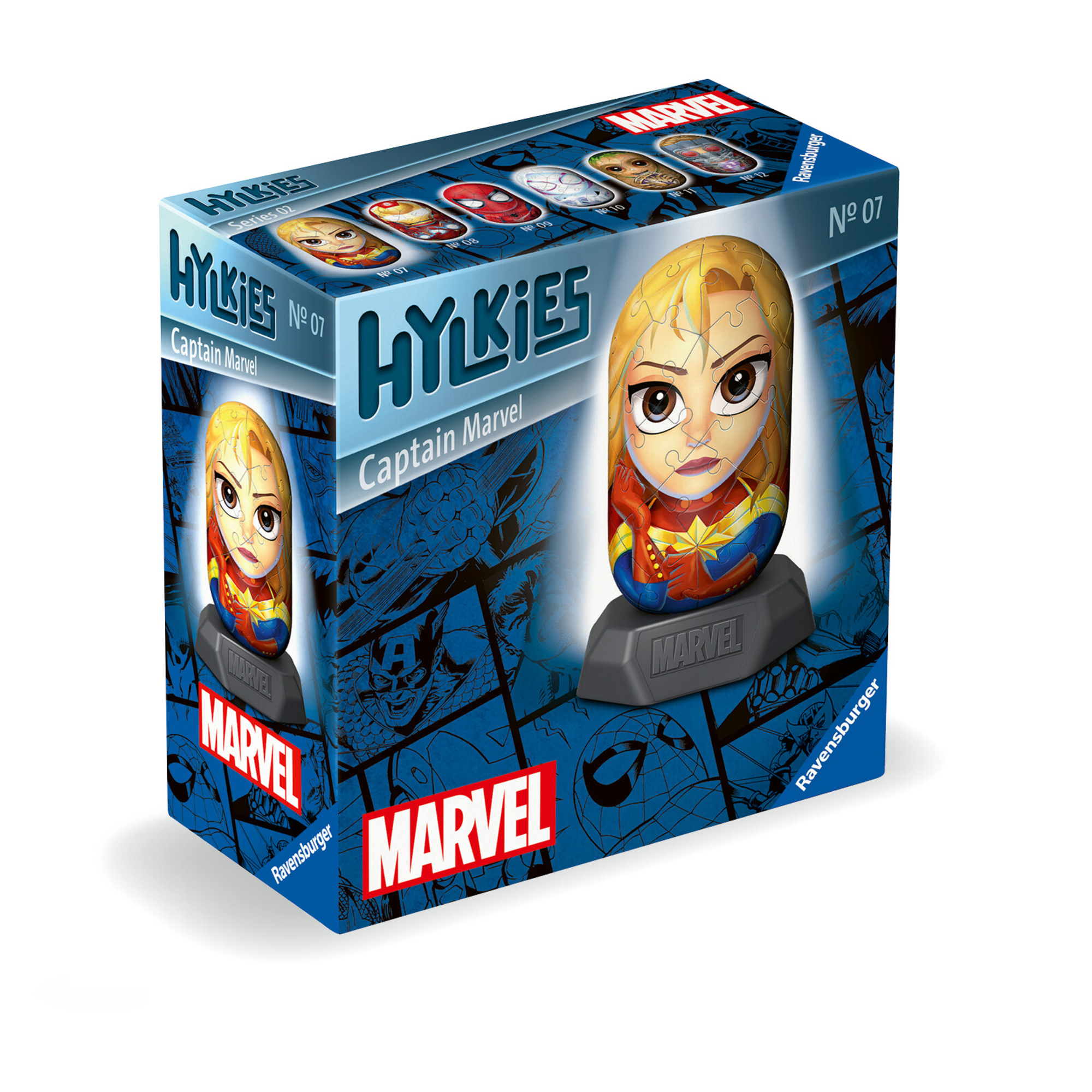 Ravensburger - hylkies marvel, captain marvel, personaggi collezionabili, 54 pezzi - RAVENSBURGER 3D PUZZLE