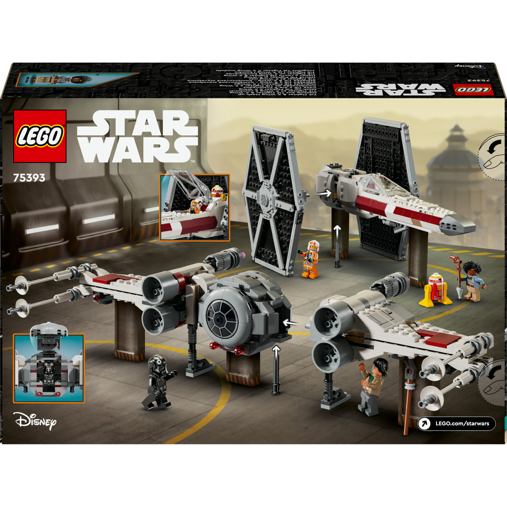 Lego star wars 75393 mash-up tie fighter e x-wing, modellini da costruire di astronavi giocattolo, giochi creativi bambini 9+ - LEGO® Star Wars™