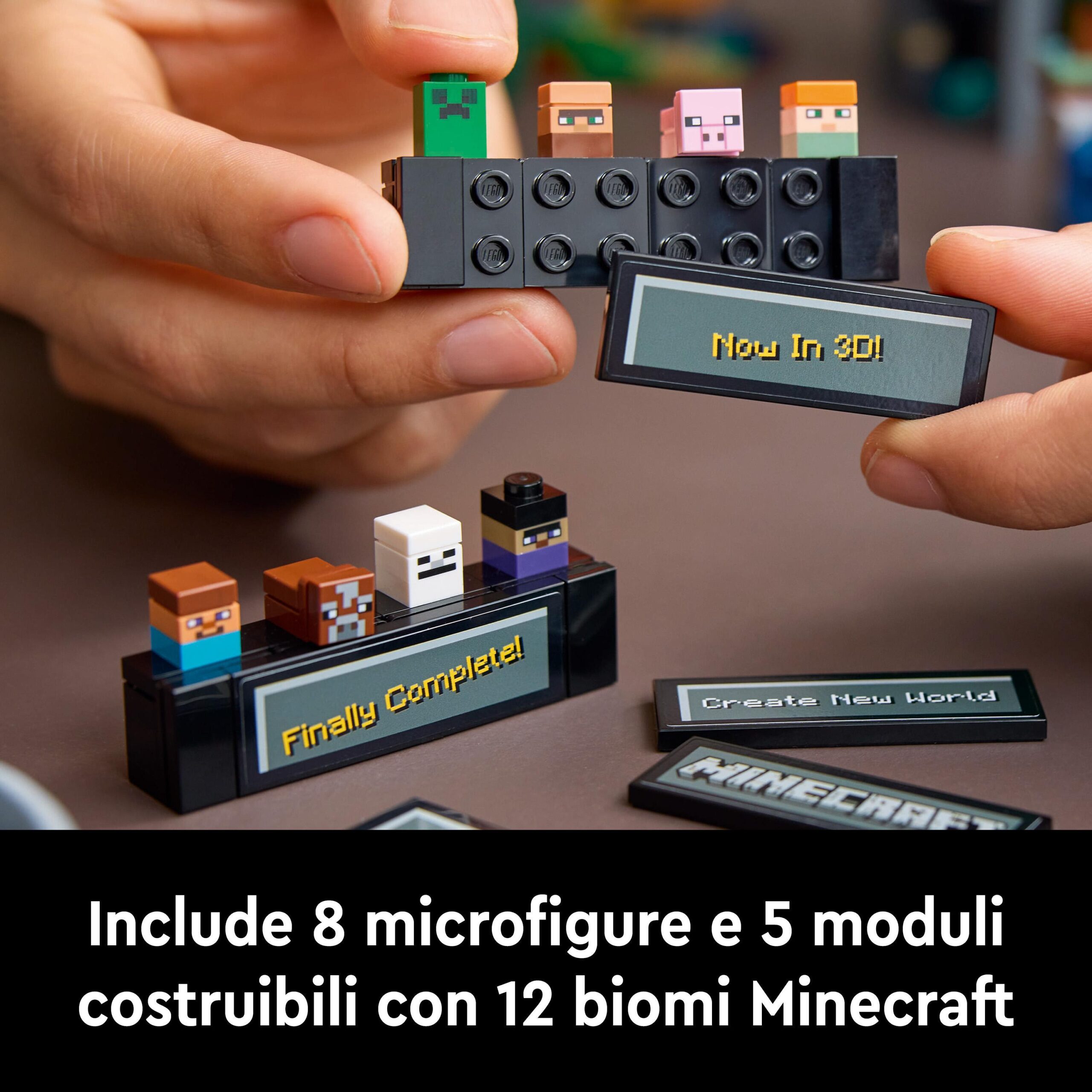 Lego minecraft 21265 banco da lavoro, modellino da costruire per il 15° anniversario del videogioco, regalo per fan adulti - MINIONS