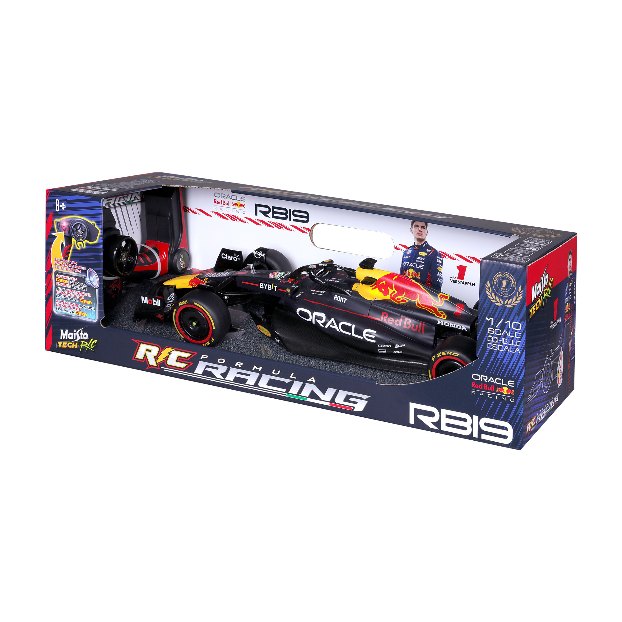 Rc maisto tech red bull racing rb19 f1 verstappen modello - 7 funzioni, 2.4 ghz, fino a 4 giocatori - 