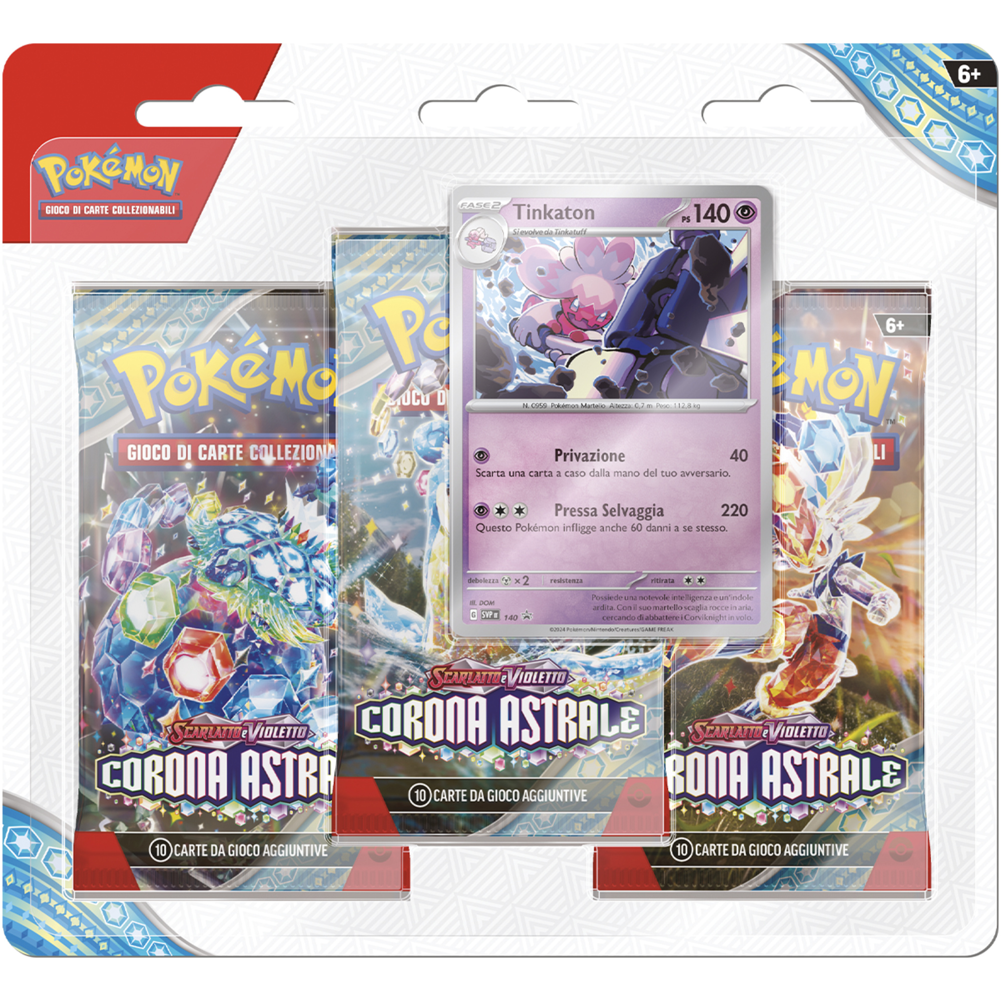 Pokemon sv7 scarlatto e violetto corona astrale 3 pack blister assortito - POKEMON