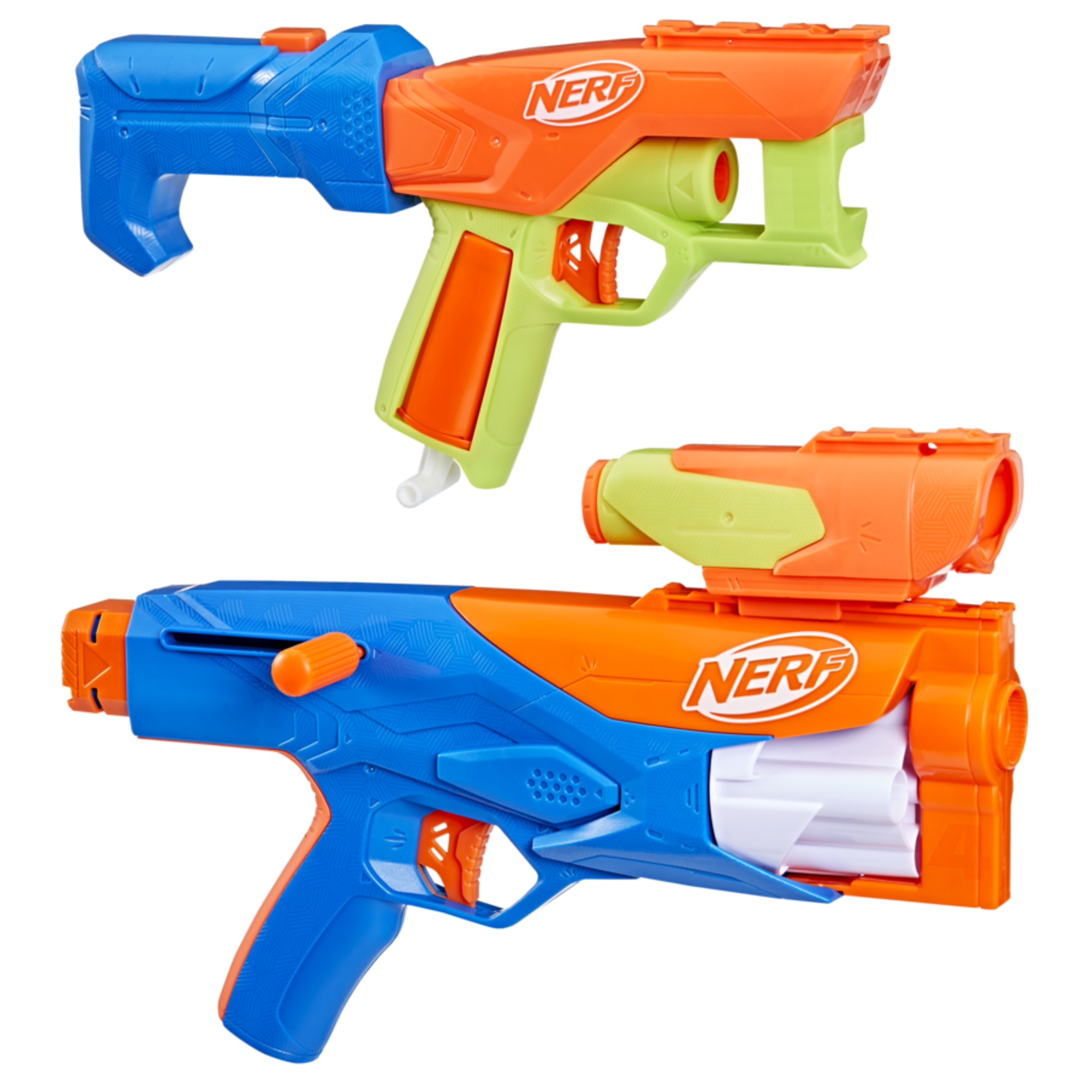 Nerf n- series - gear up pack, confezione da 3 blaster, 18 dardi nerf n1, giocattoli per giochi all'aperto per bambini e bambine dagli 8 anni in su - NERF