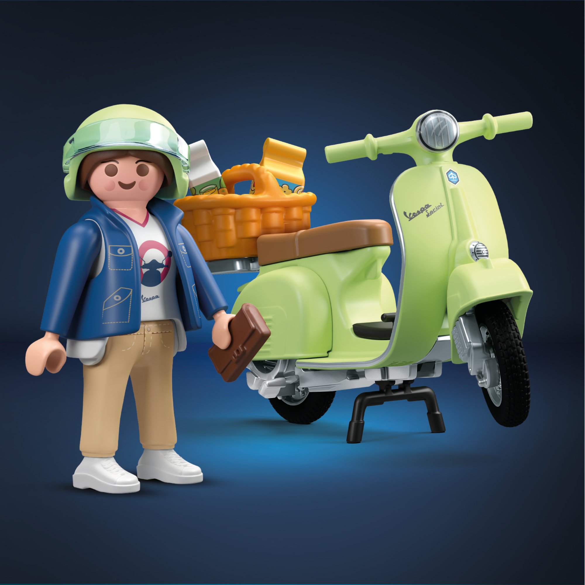 Playmobil vespa 1969 verde chiaro - scooter retro per bambini di 4 anni in su - Playmobil