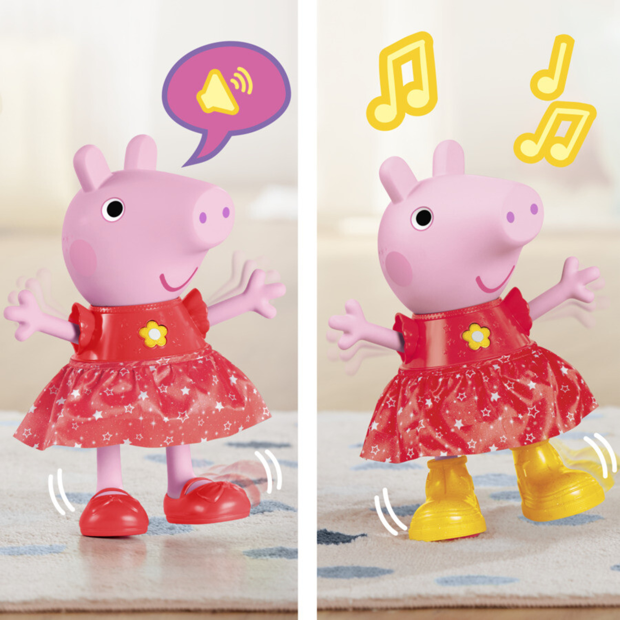 Peppa pig - peppa's muddy puddles party, bambola di peppa interattiva - PEPPA PIG