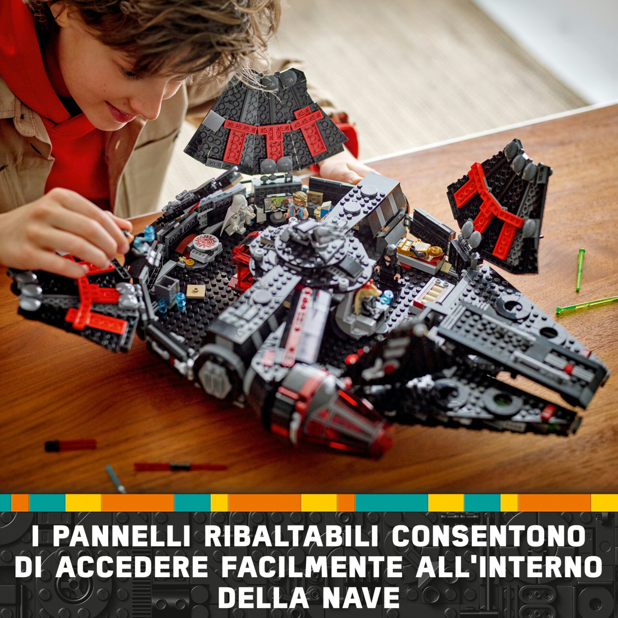 Lego star wars 75389 dark falcon, astronave giocattolo da costruire, versione oscura del millennium falcon, giochi bambini 10+ - LEGO® Star Wars™