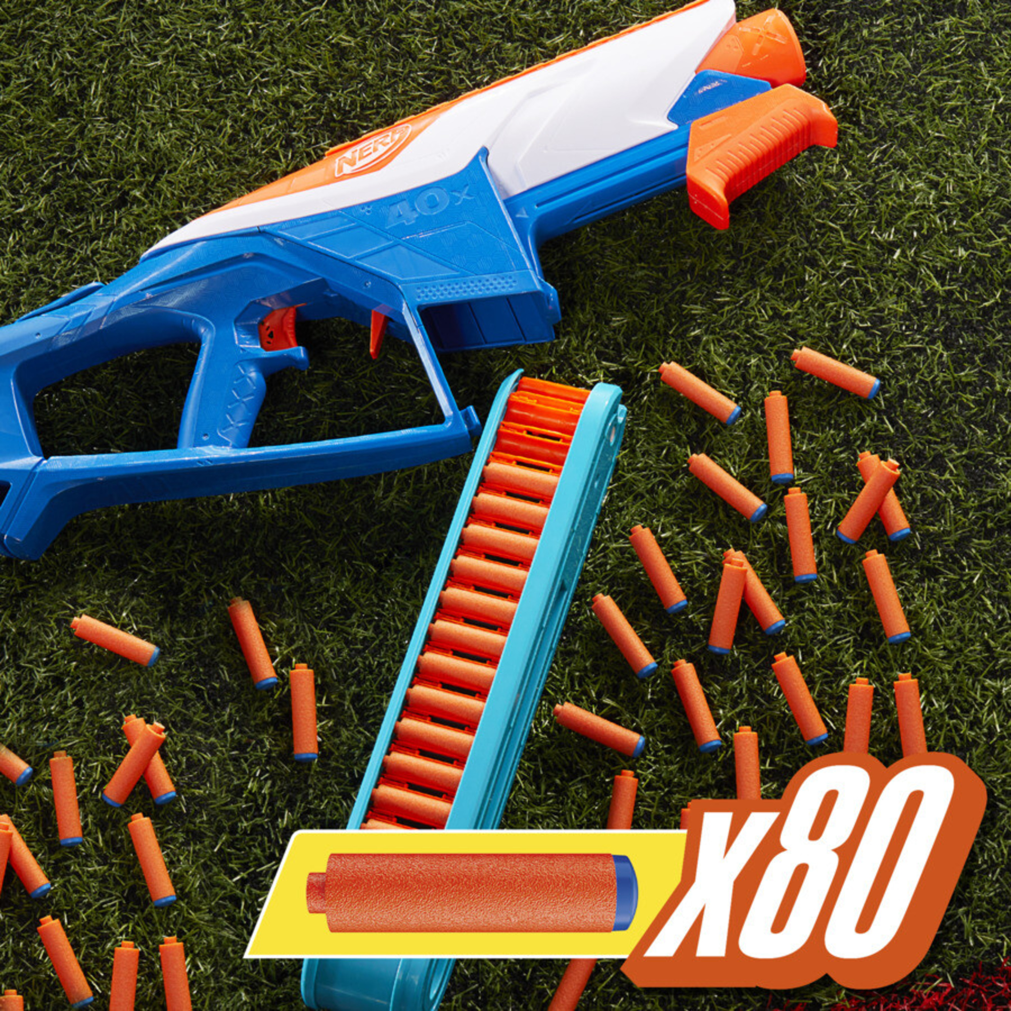 Nerf n-series, infinite, blaster con 80 dardi nerf n1, catena da battaglia da 40 dardi, giocattoli per bambini e bambine dagli 8 anni in su - NERF