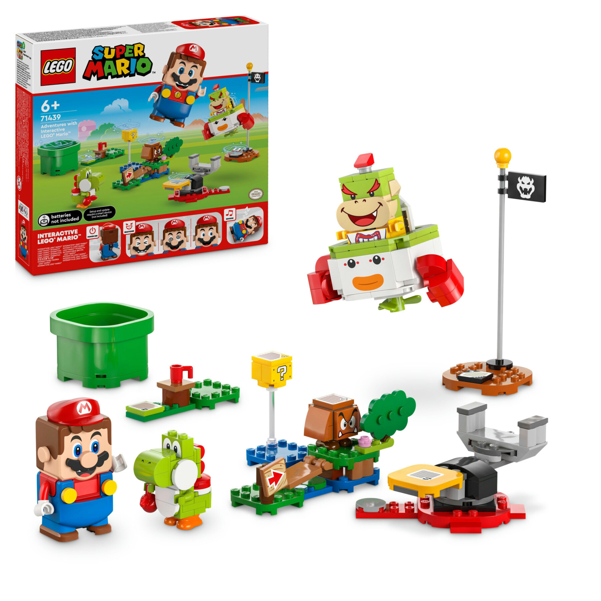 Lego super mario 71439 avventure di lego mario interattivo, giocattolo con personaggi nintendo da collezione, regalo bambini 6+