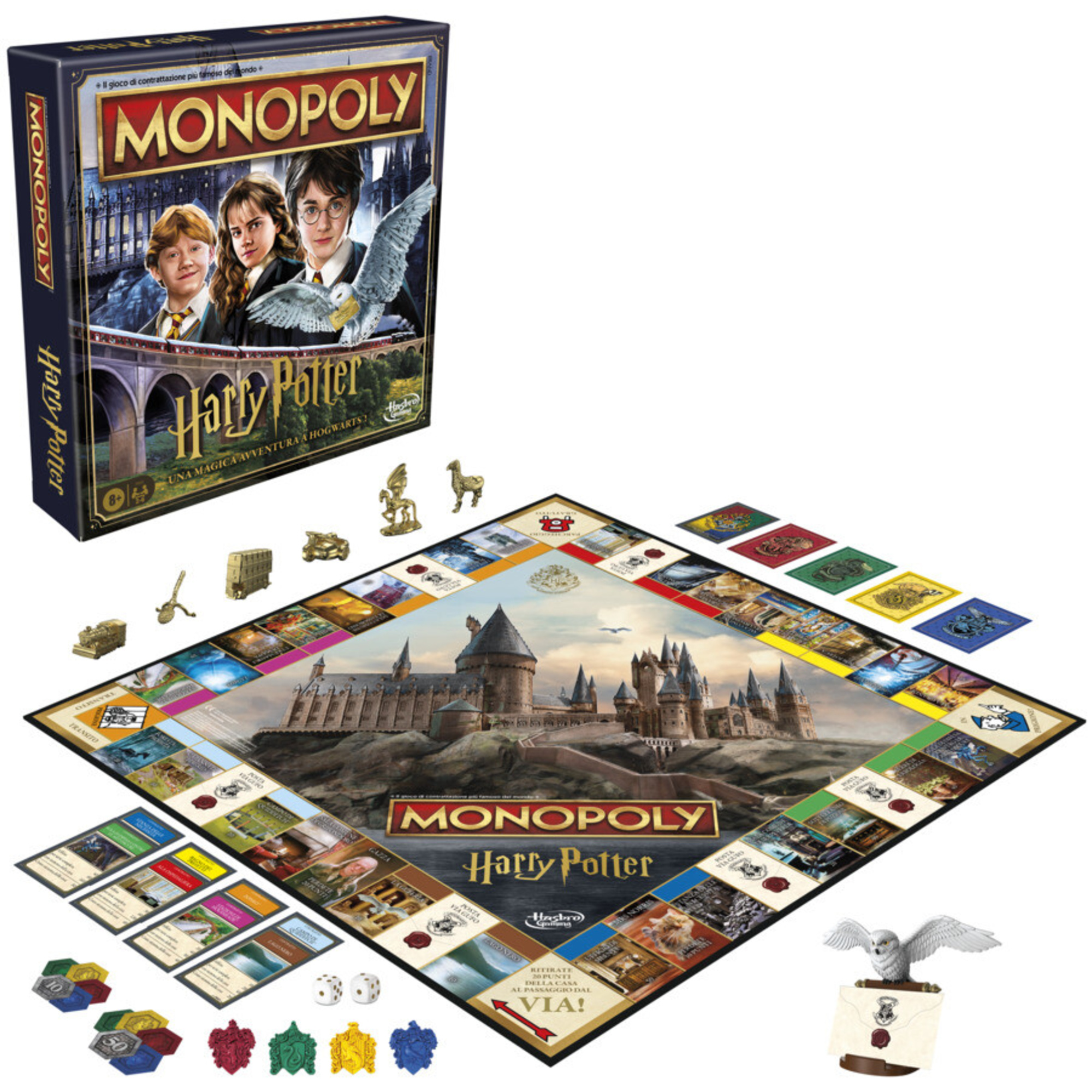 Monopoly - harry potter, gioco da tavolo ispirato ai libri e film di harry potter - MONOPOLY