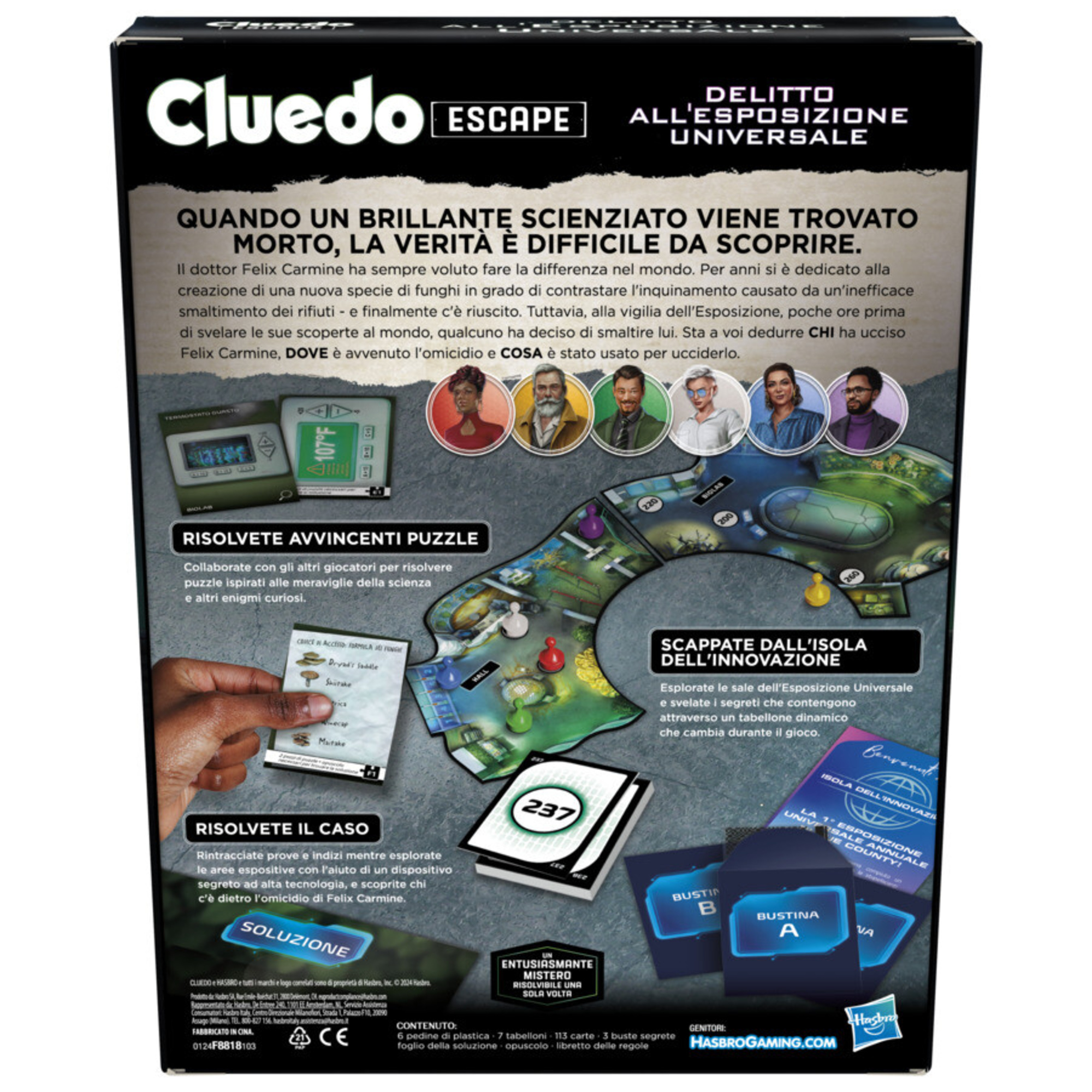 Cluedo escape - delitto all'esposizione universale, gioco da tavolo, giochi in versione escape room da risolvere 1 volta sola - 10+ - CLUE/CLUEDO