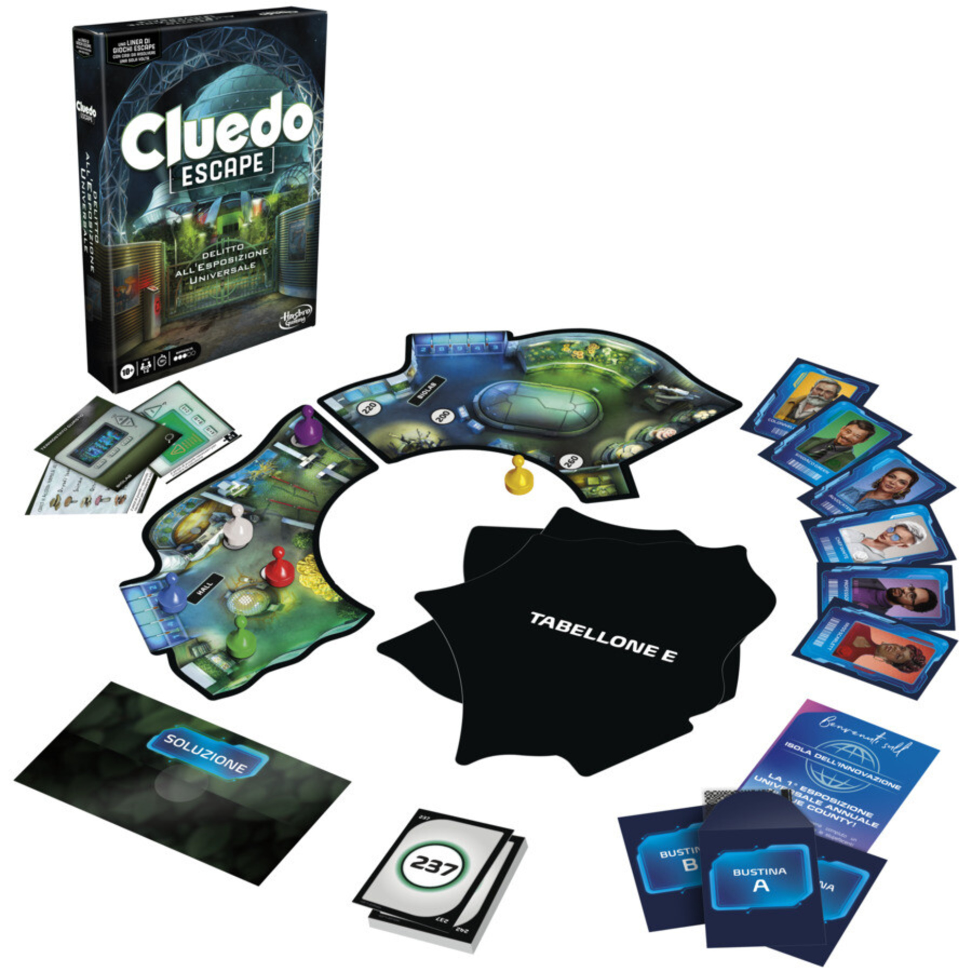 Cluedo escape - delitto all'esposizione universale, gioco da tavolo, giochi in versione escape room da risolvere 1 volta sola - 10+ - CLUE/CLUEDO