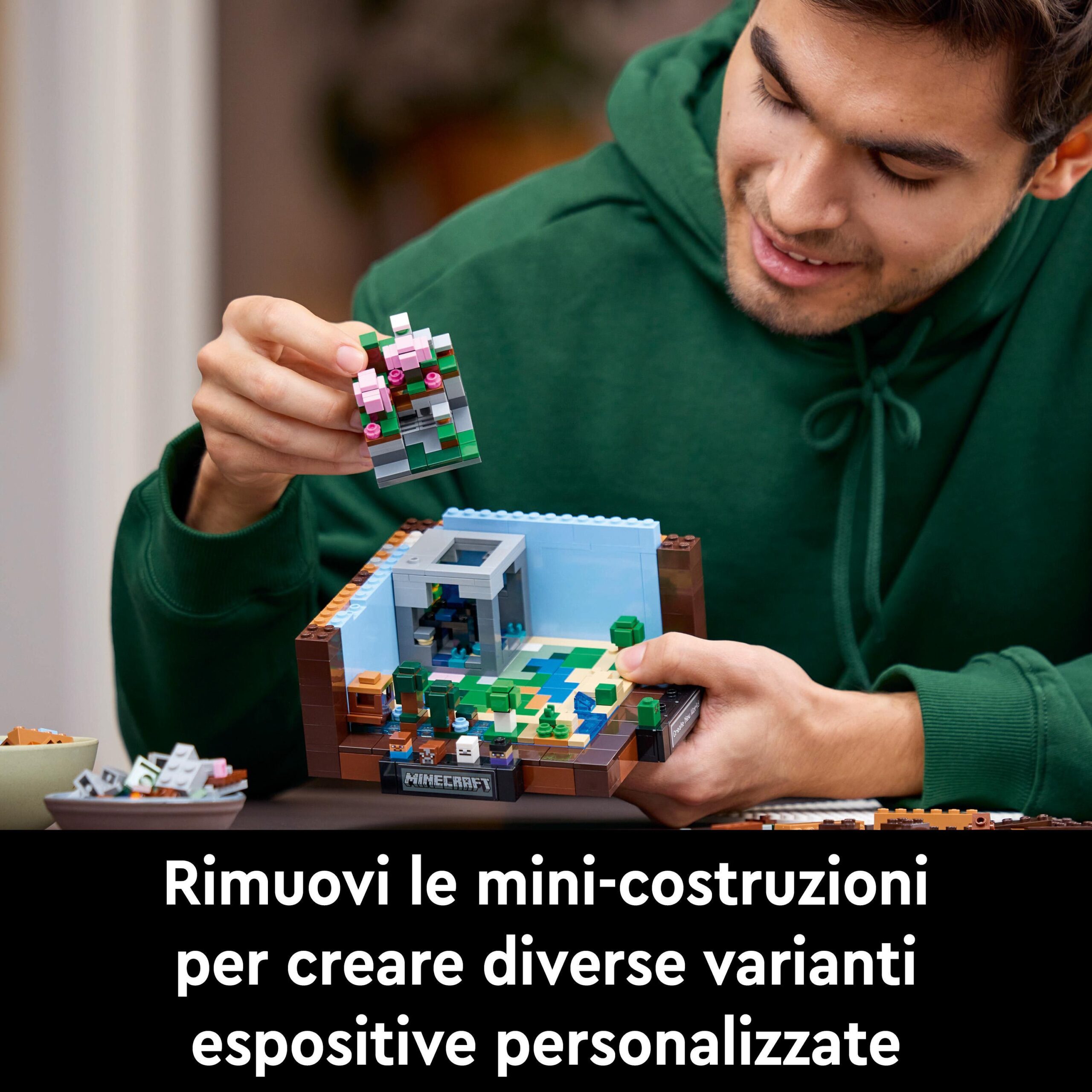 Lego minecraft 21265 banco da lavoro, modellino da costruire per il 15° anniversario del videogioco, regalo per fan adulti - MINIONS